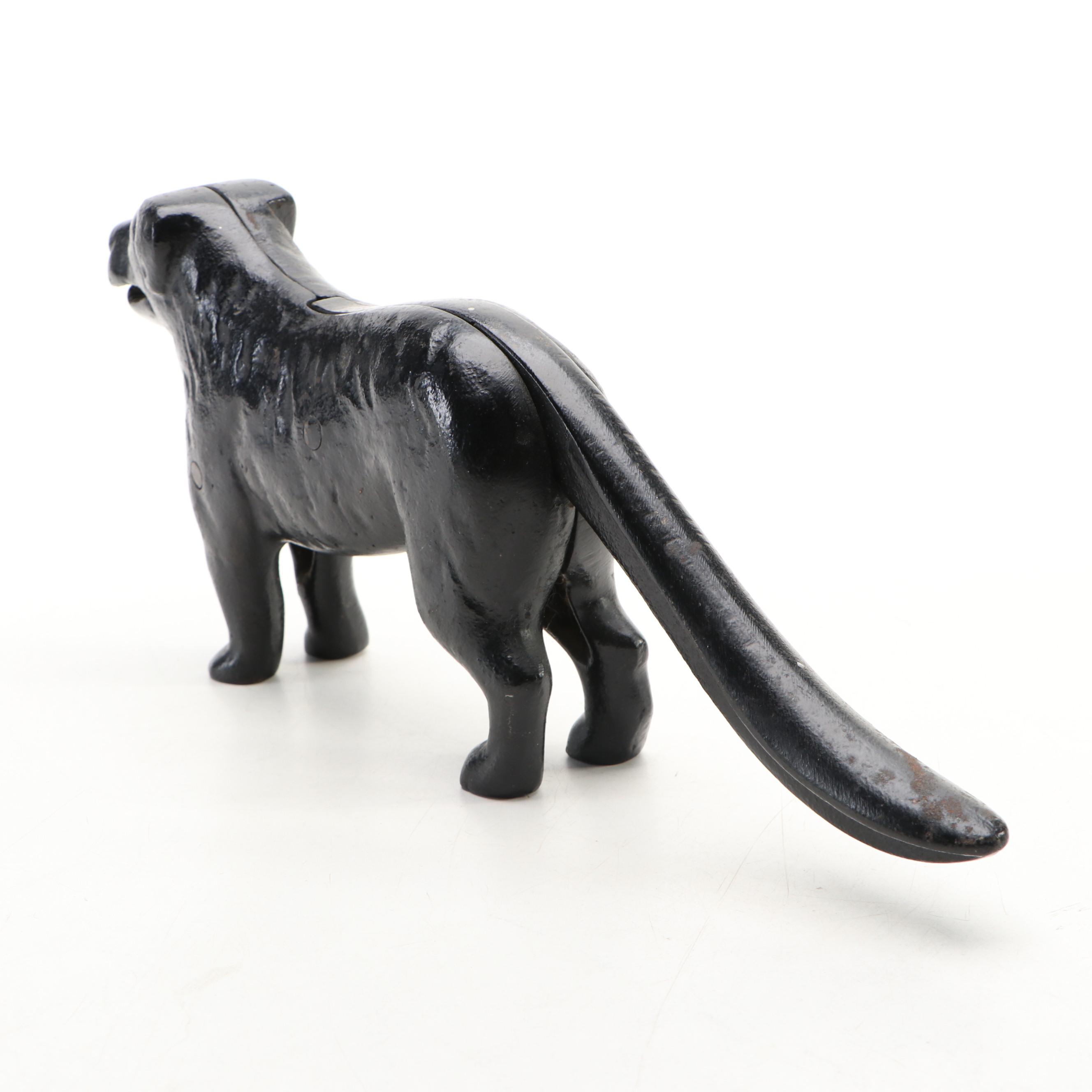 Painted Cast Iron Dog-Shaped Nutcracker, 20th Century