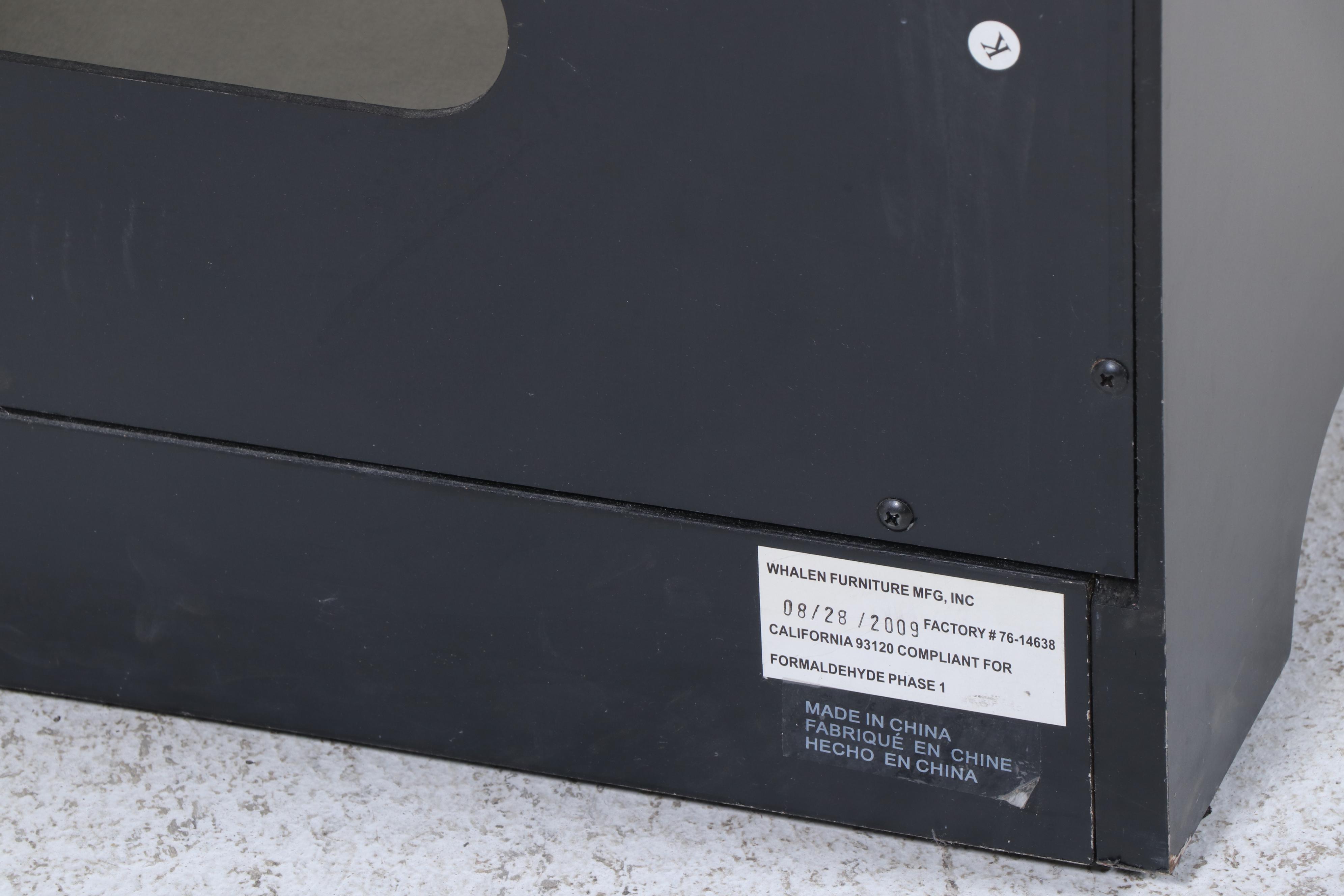 Whalen Furniture Blue-Painted Wood and Textured Glass Media Cabinet