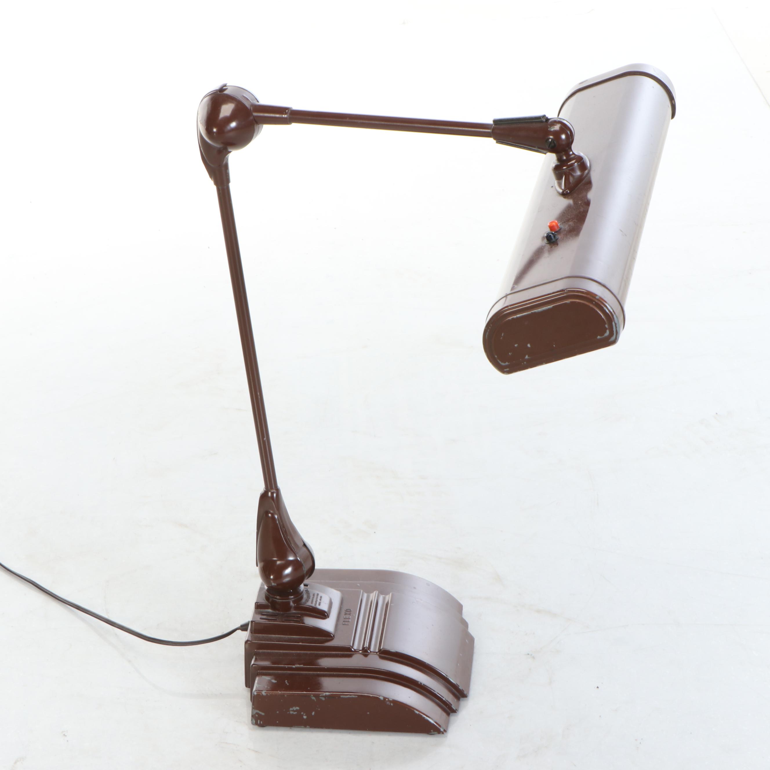Art Specialty Co. "Flexo" Streamlined Industrial Style Desk Lamp, Mid-20th C.