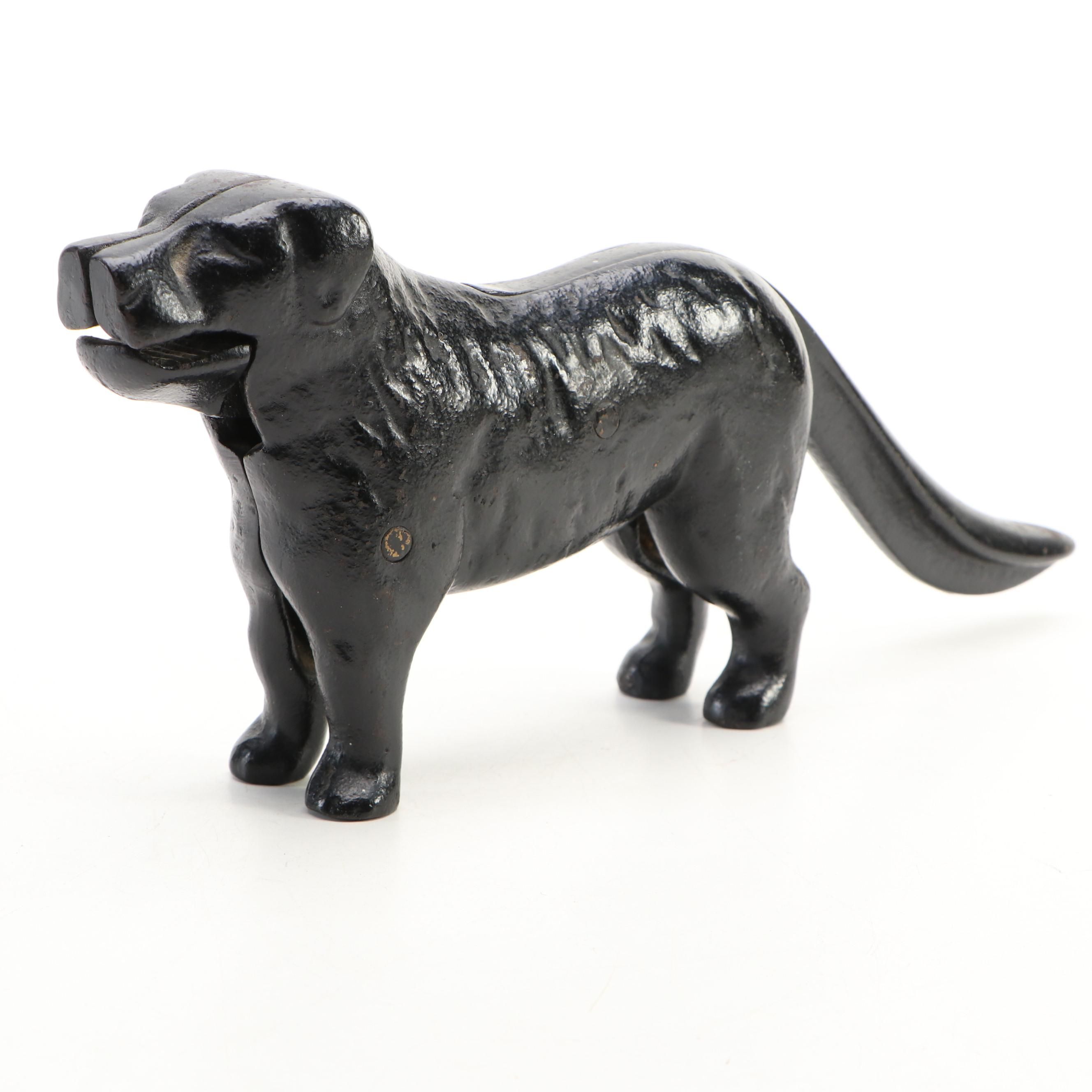 Painted Cast Iron Dog-Shaped Nutcracker, 20th Century