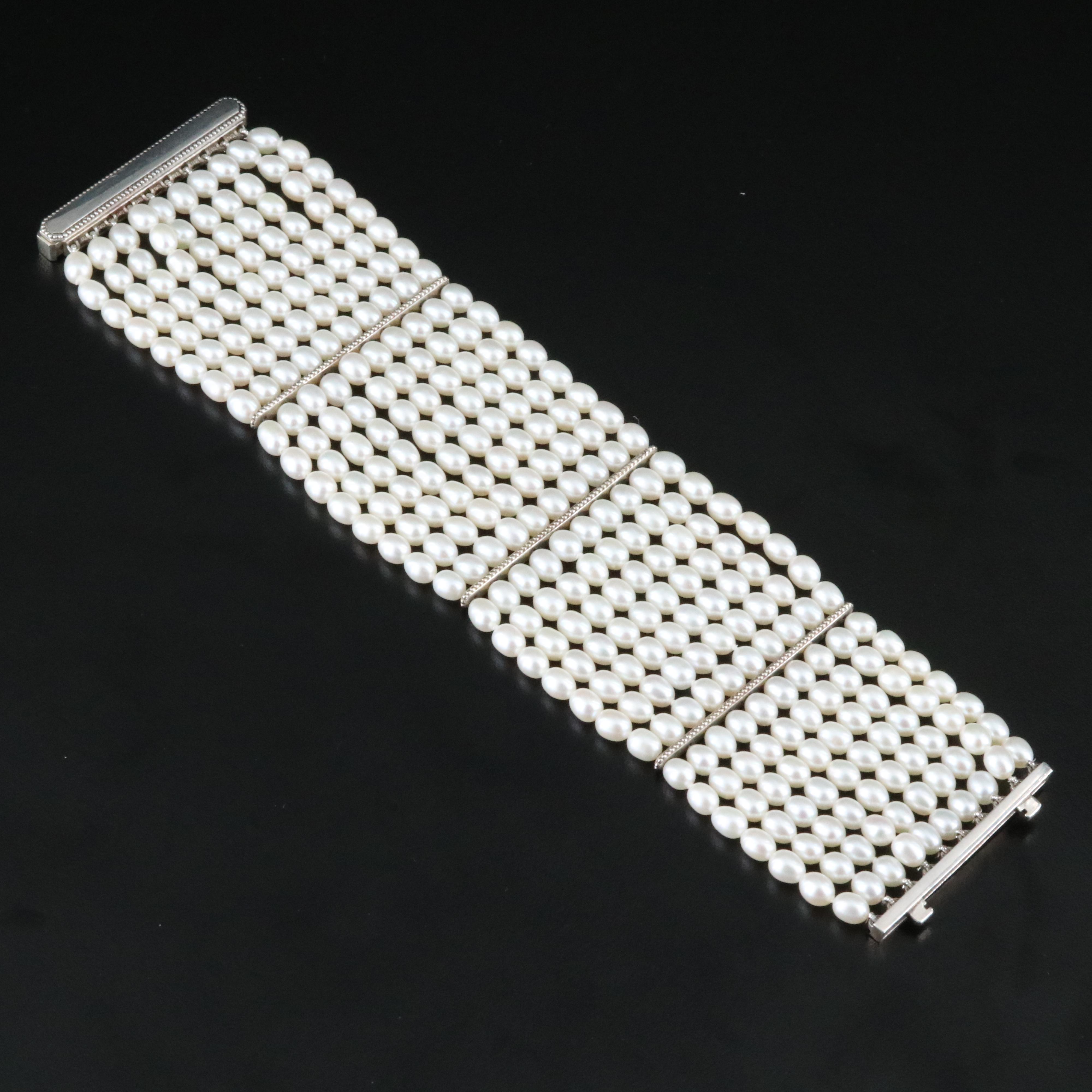 Tiffany & Co. Ziegfeld Sterling Multi-Strand Pearl Bracelet