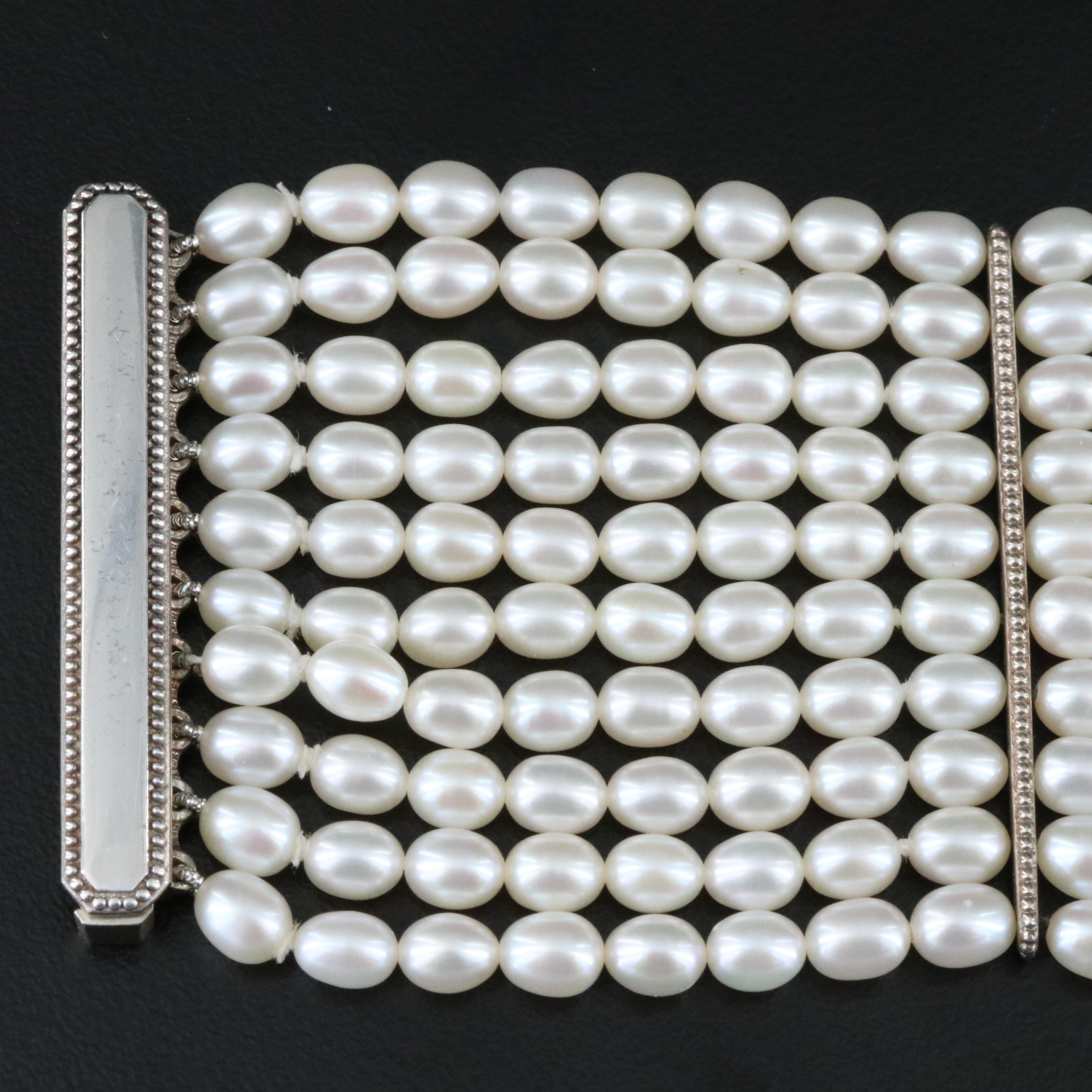 Tiffany & Co. Ziegfeld Sterling Multi-Strand Pearl Bracelet
