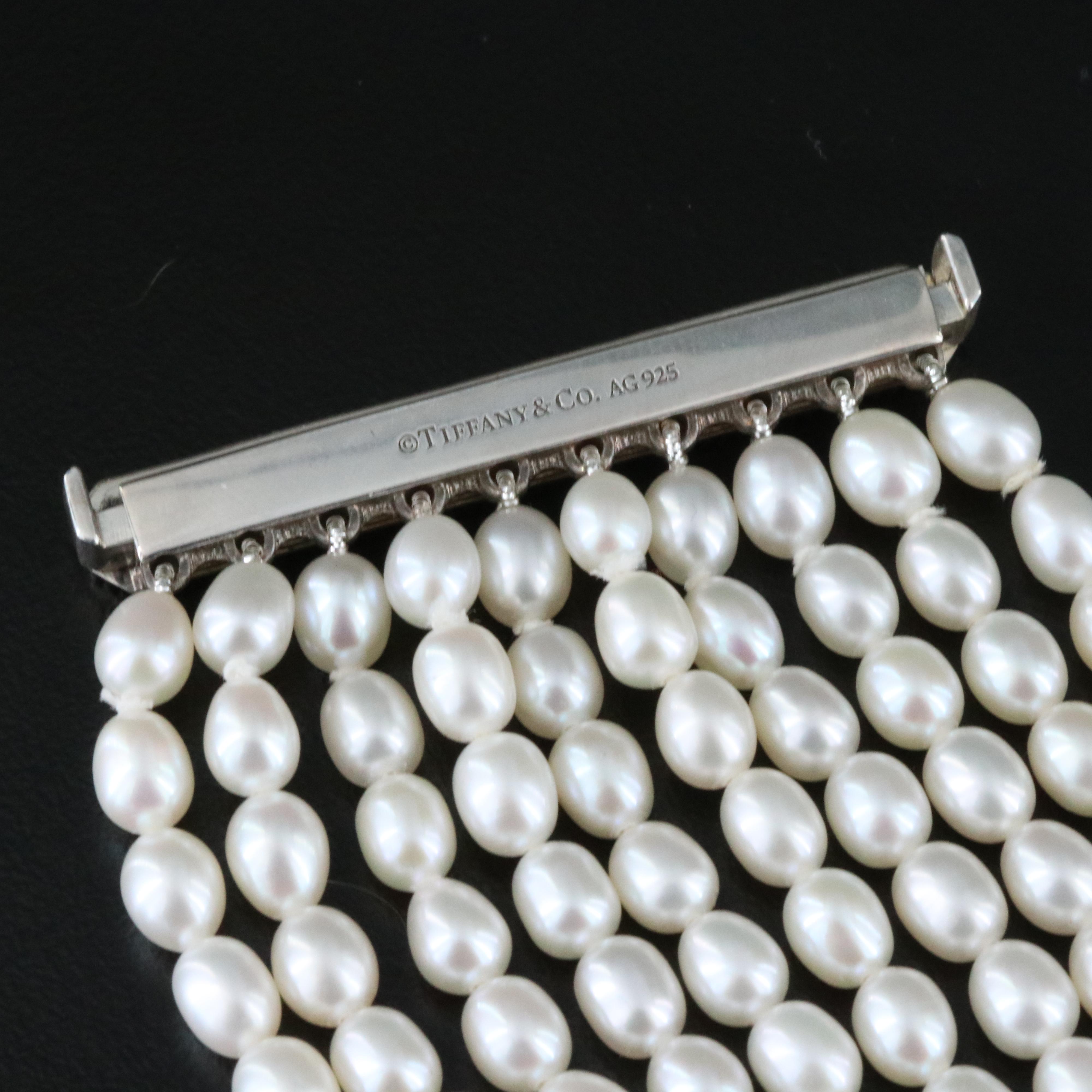 Tiffany & Co. Ziegfeld Sterling Multi-Strand Pearl Bracelet