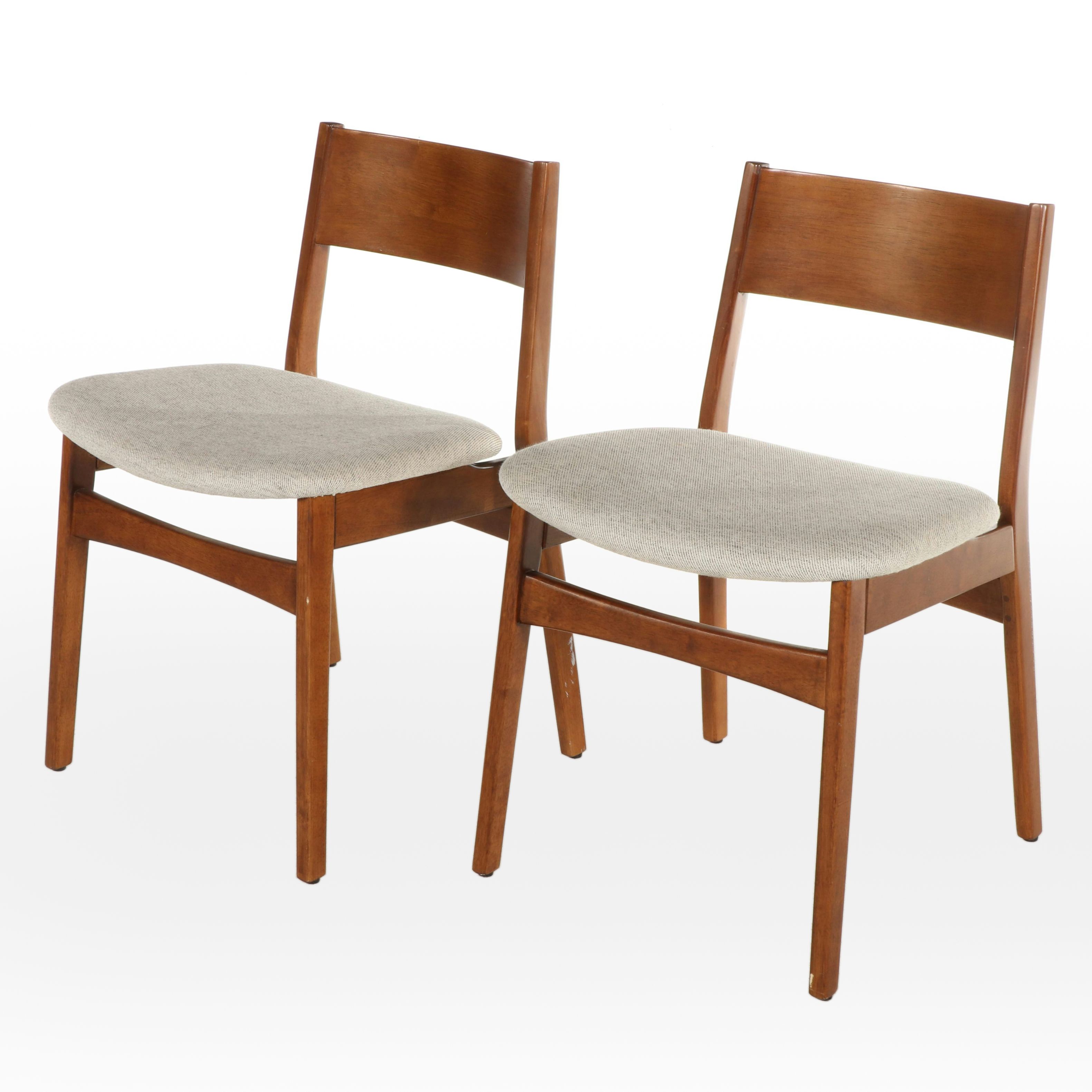 Pair of West Elm "Baltimore" Walnut Finished Dining Chairs