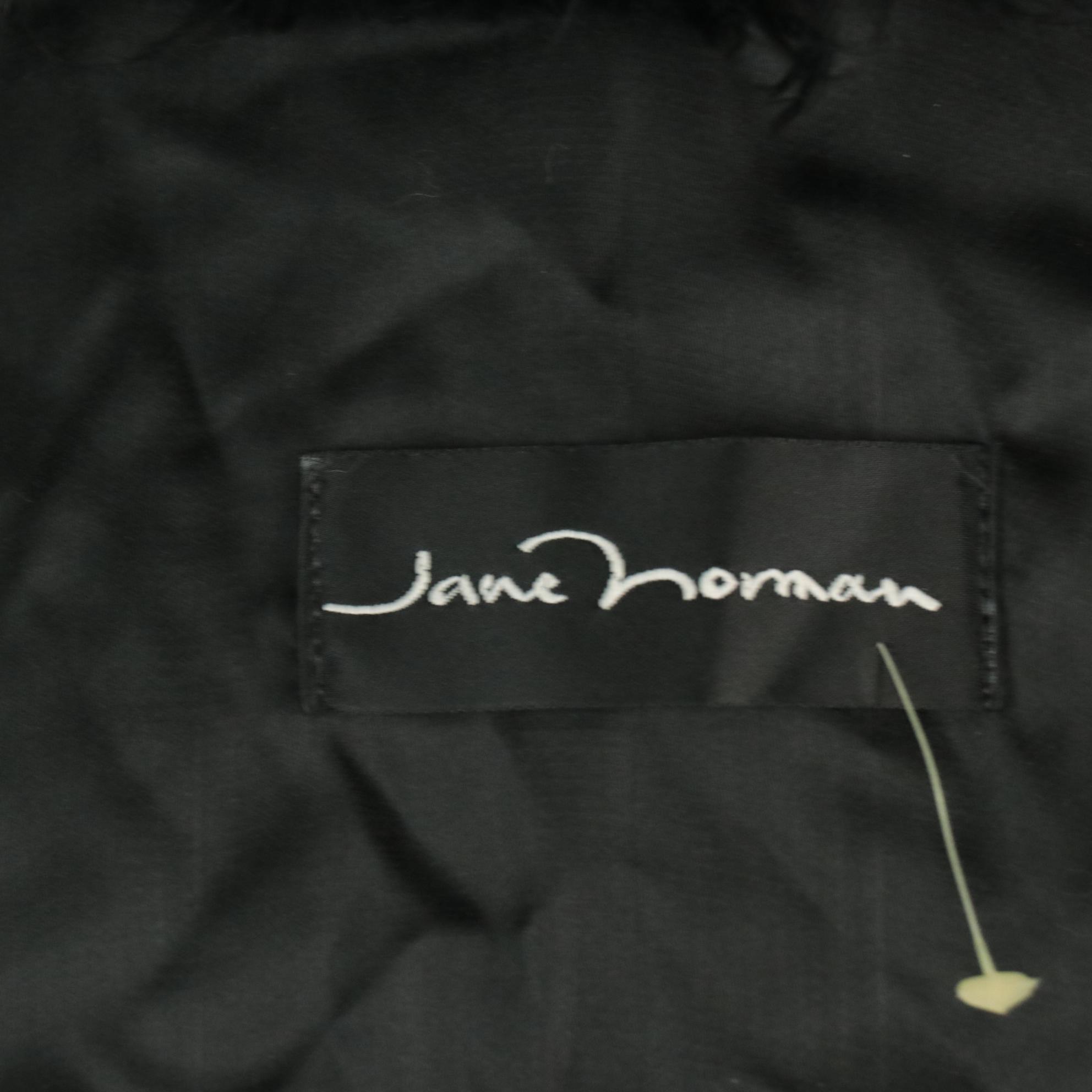 Jane Norman Black Suede and Faux Fur Snap-Front Jacket with Tie Belt