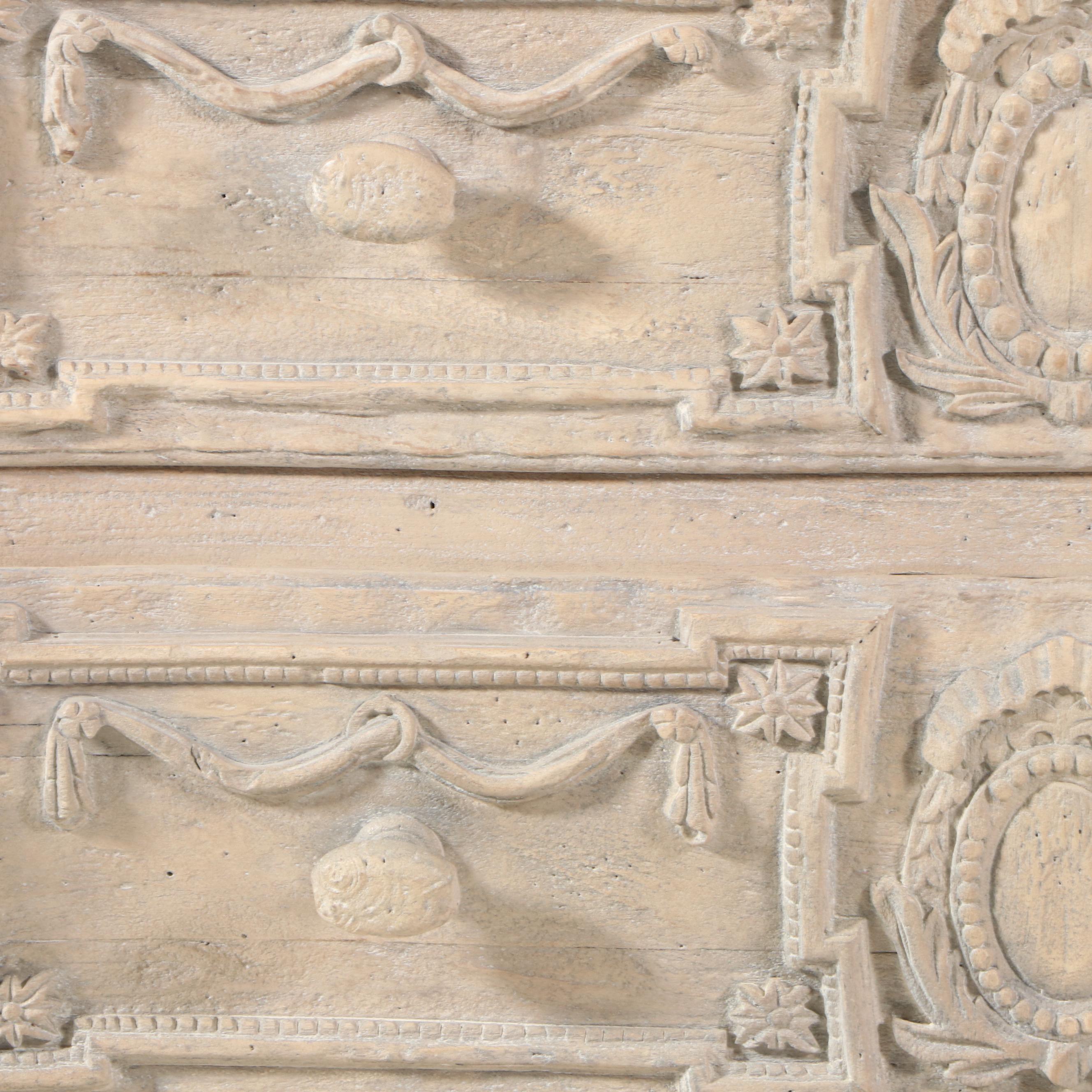 Modern History Louis XV Style Cerused Two-Drawer Bombé Commode