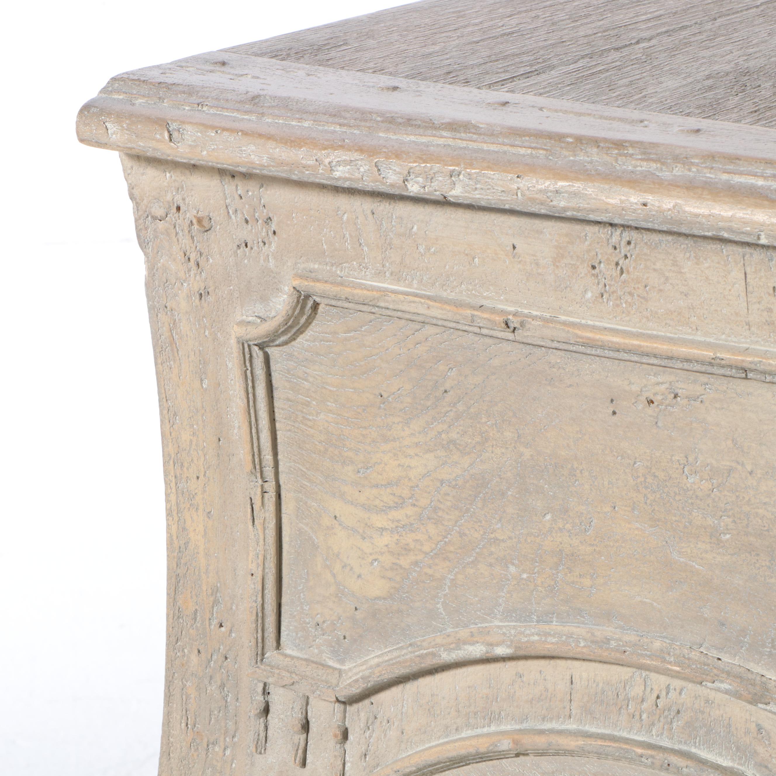 Modern History Louis XV Style Cerused Two-Drawer Bombé Commode