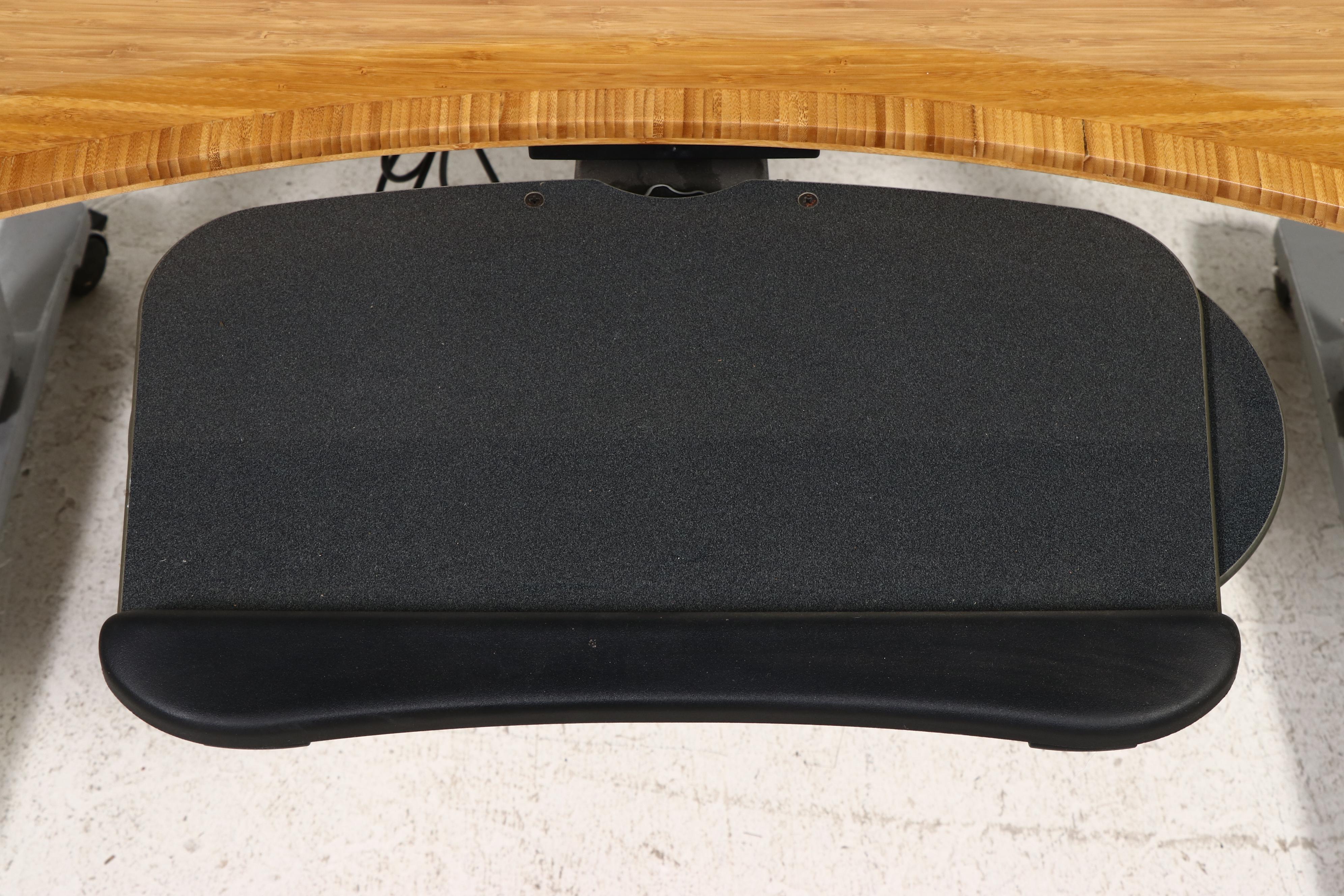 Bamboo Uplift Desk Contemporary and Metal Adjustable Height Desk