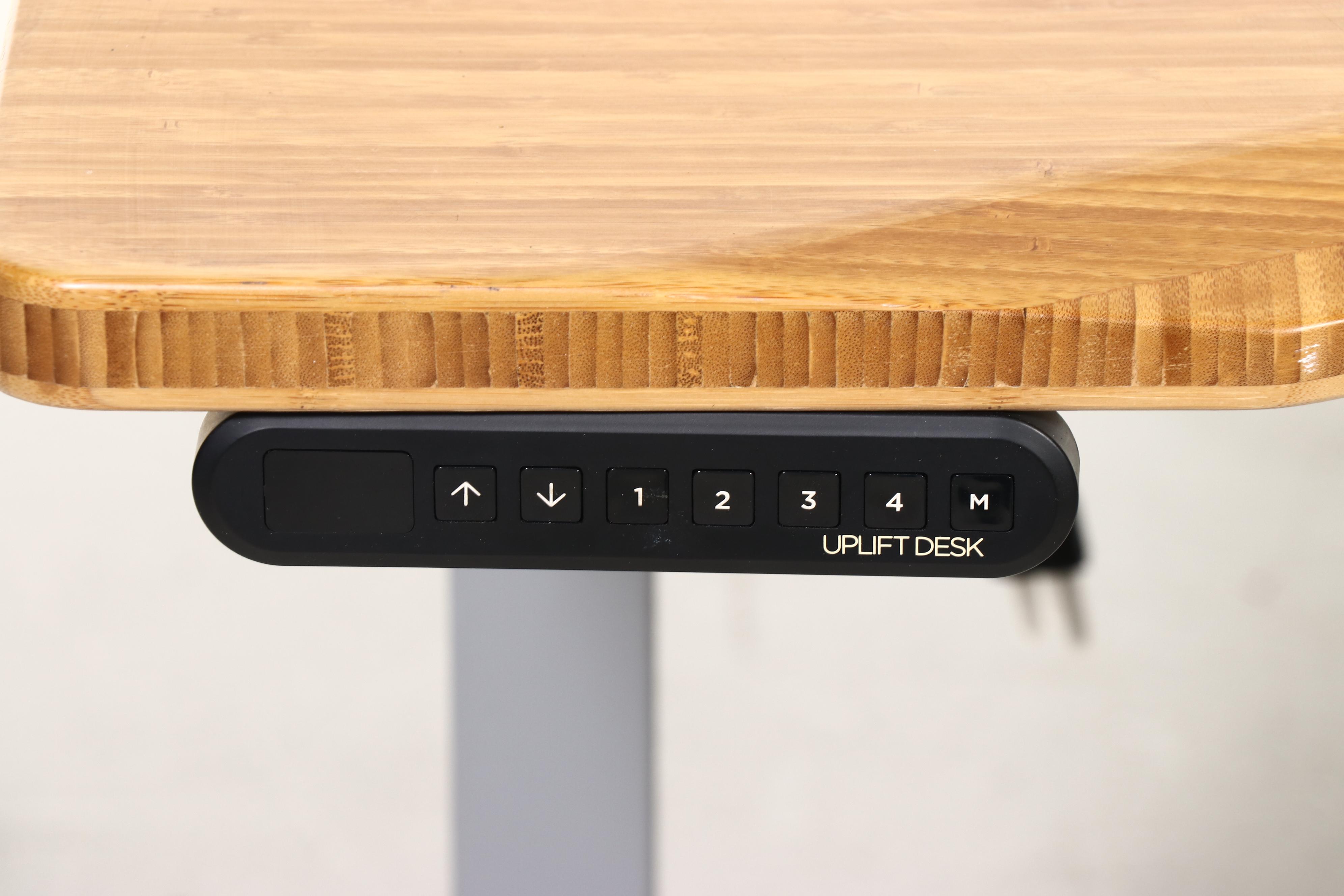 Bamboo Uplift Desk Contemporary and Metal Adjustable Height Desk