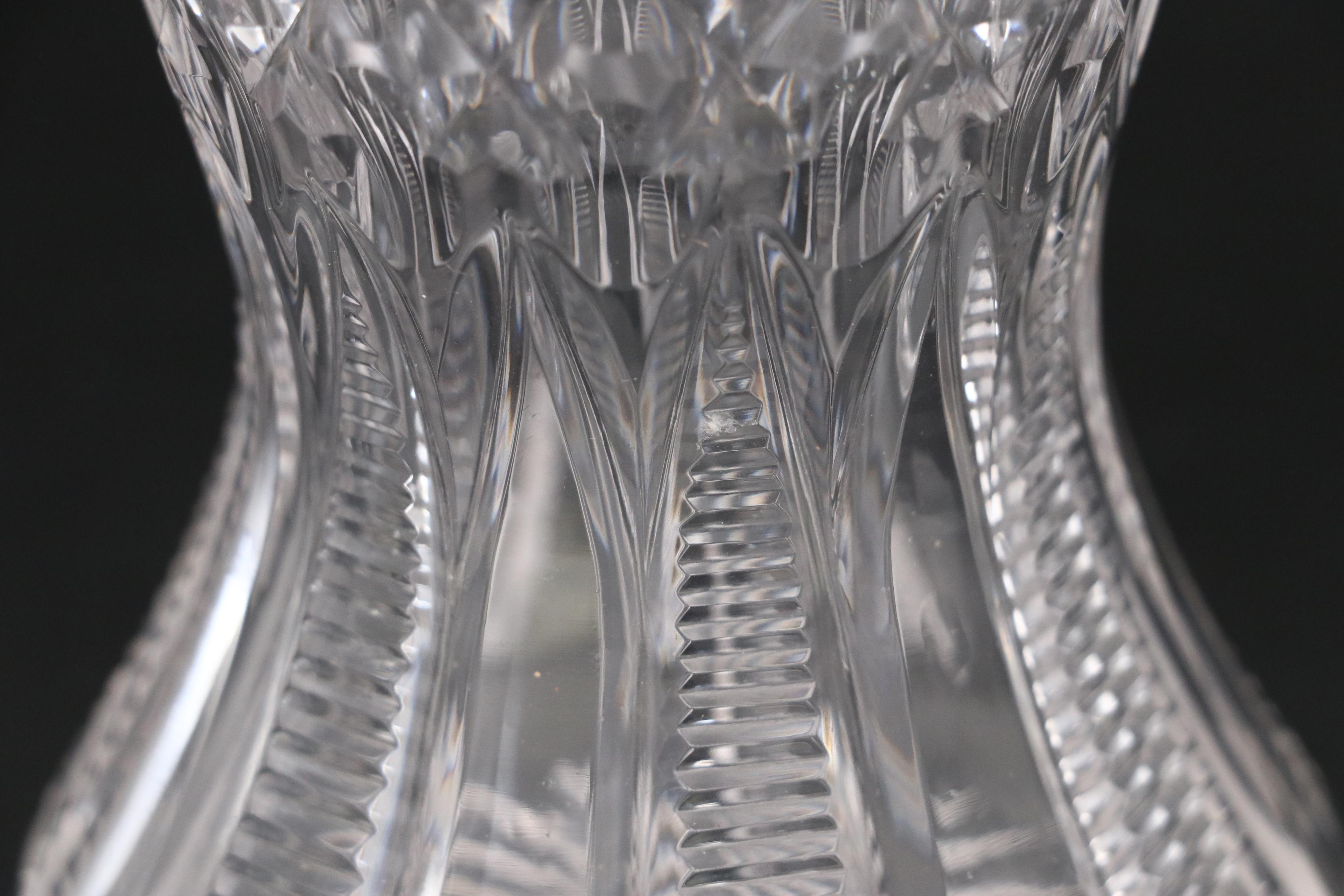 English Edwardian Sterling Silver Capped Bell Shaped Cut Glass Bottles,  1914