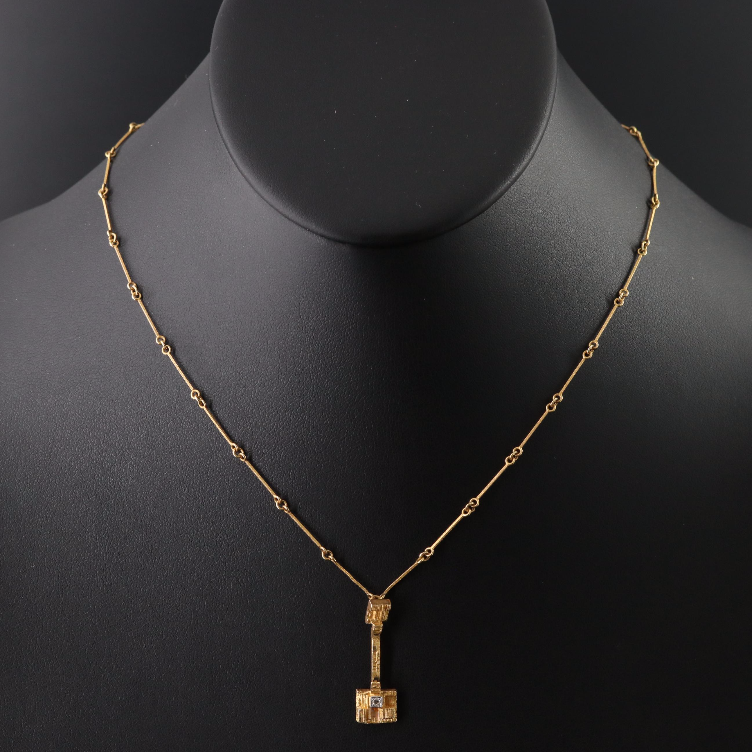 Bjorn Weckström "Diamond City" 18K 0.02 CT Diamond Necklace