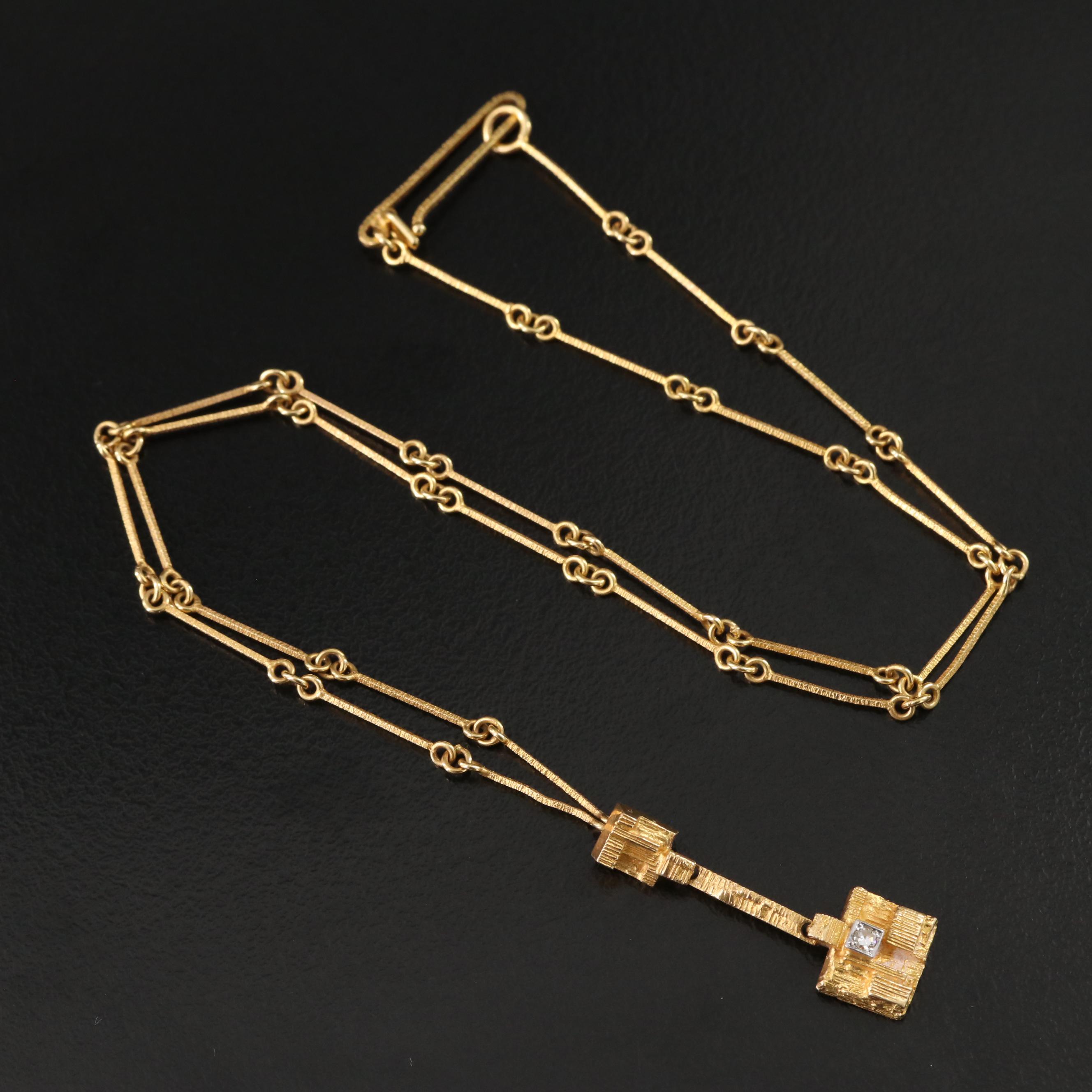 Bjorn Weckström "Diamond City" 18K 0.02 CT Diamond Necklace