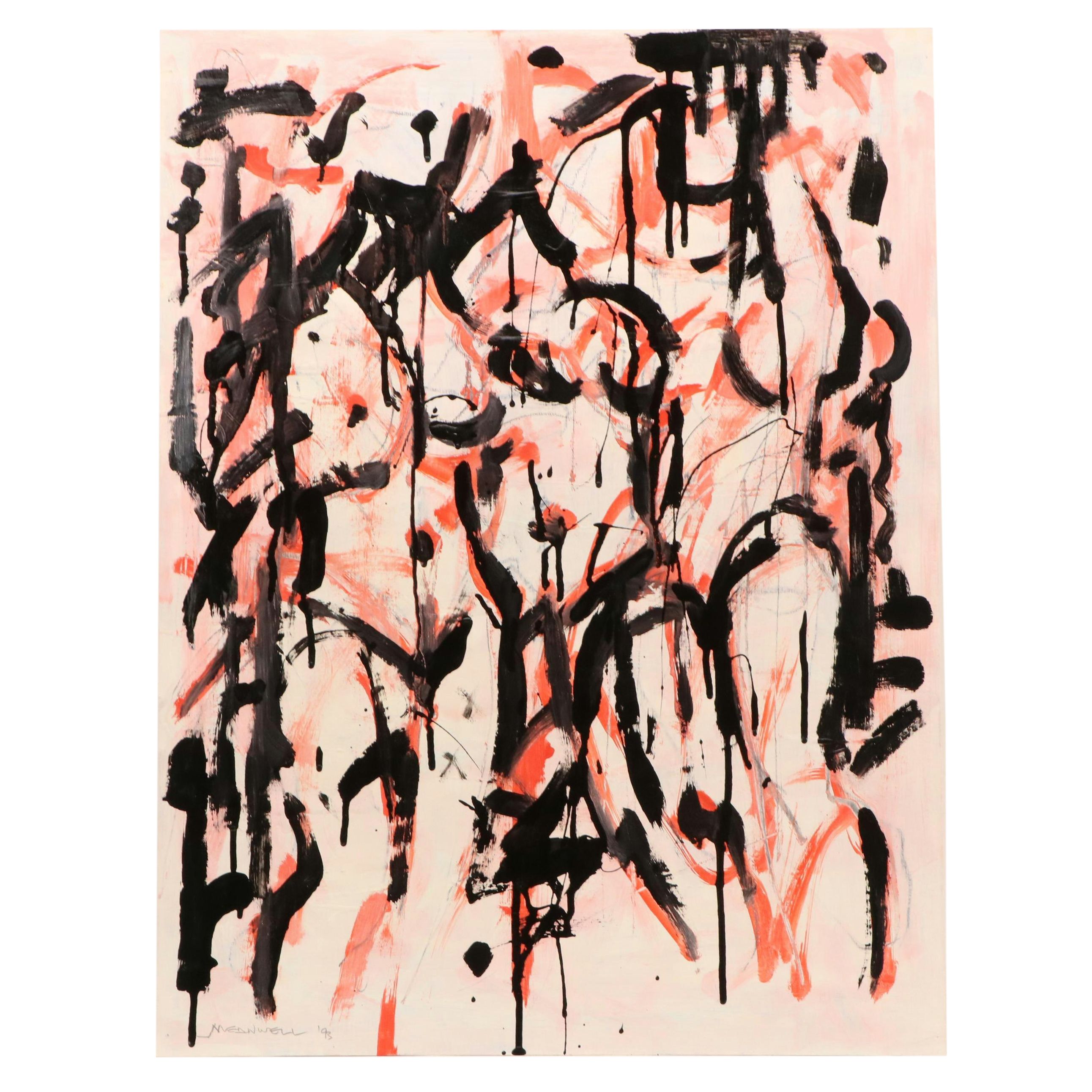 Jack Meanwell Figural Modern Oil Painting, 1993