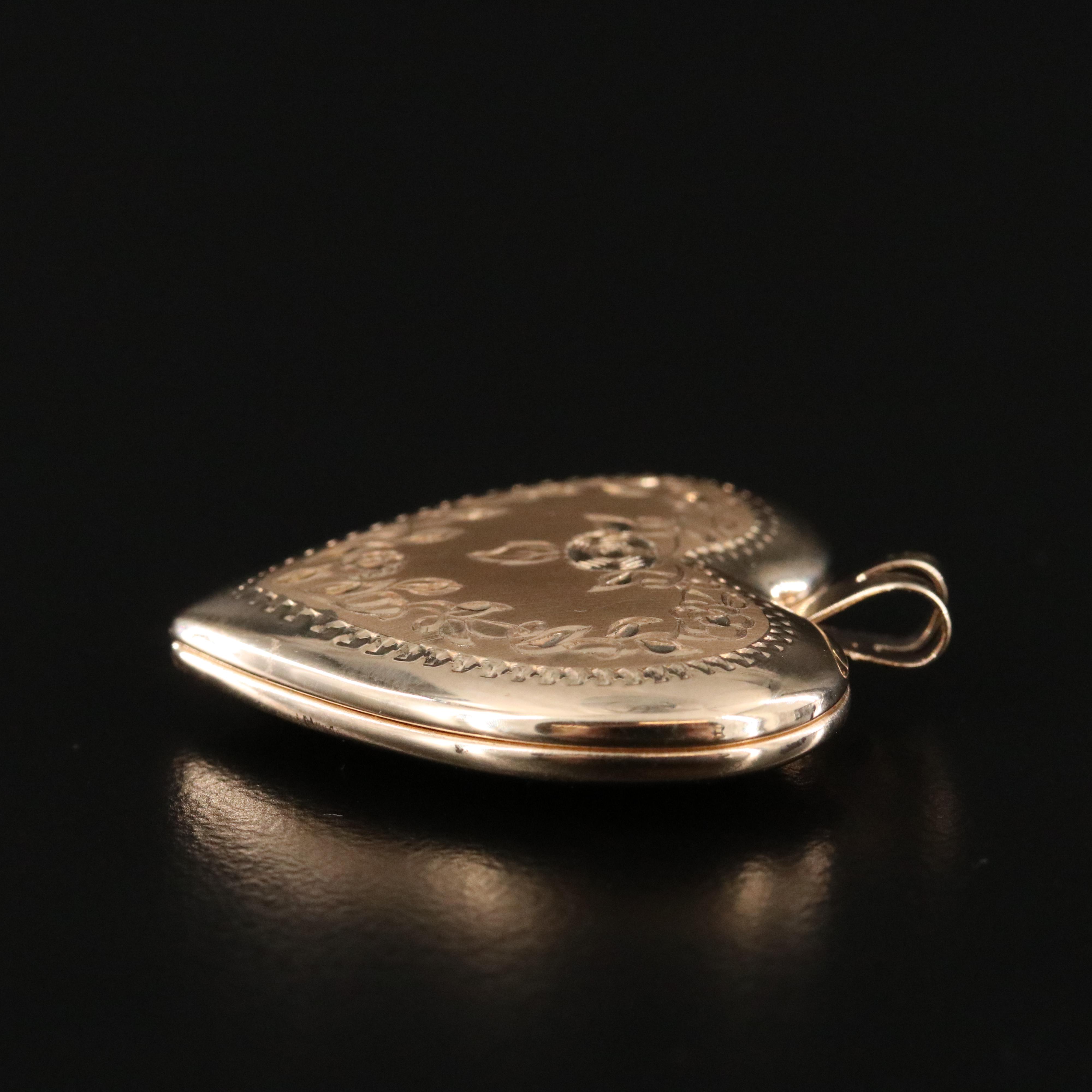 14K Floral Heart Locket