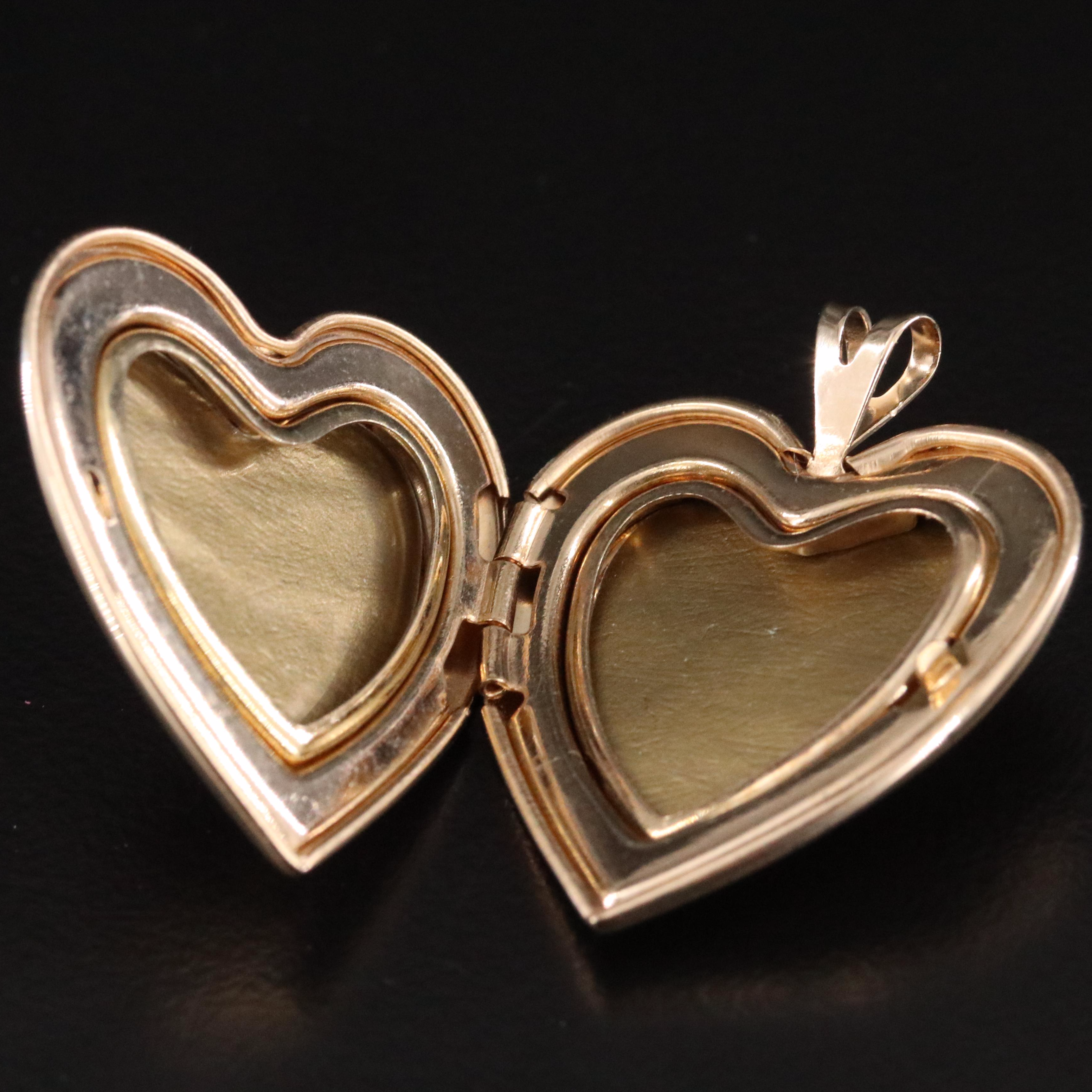 14K Floral Heart Locket
