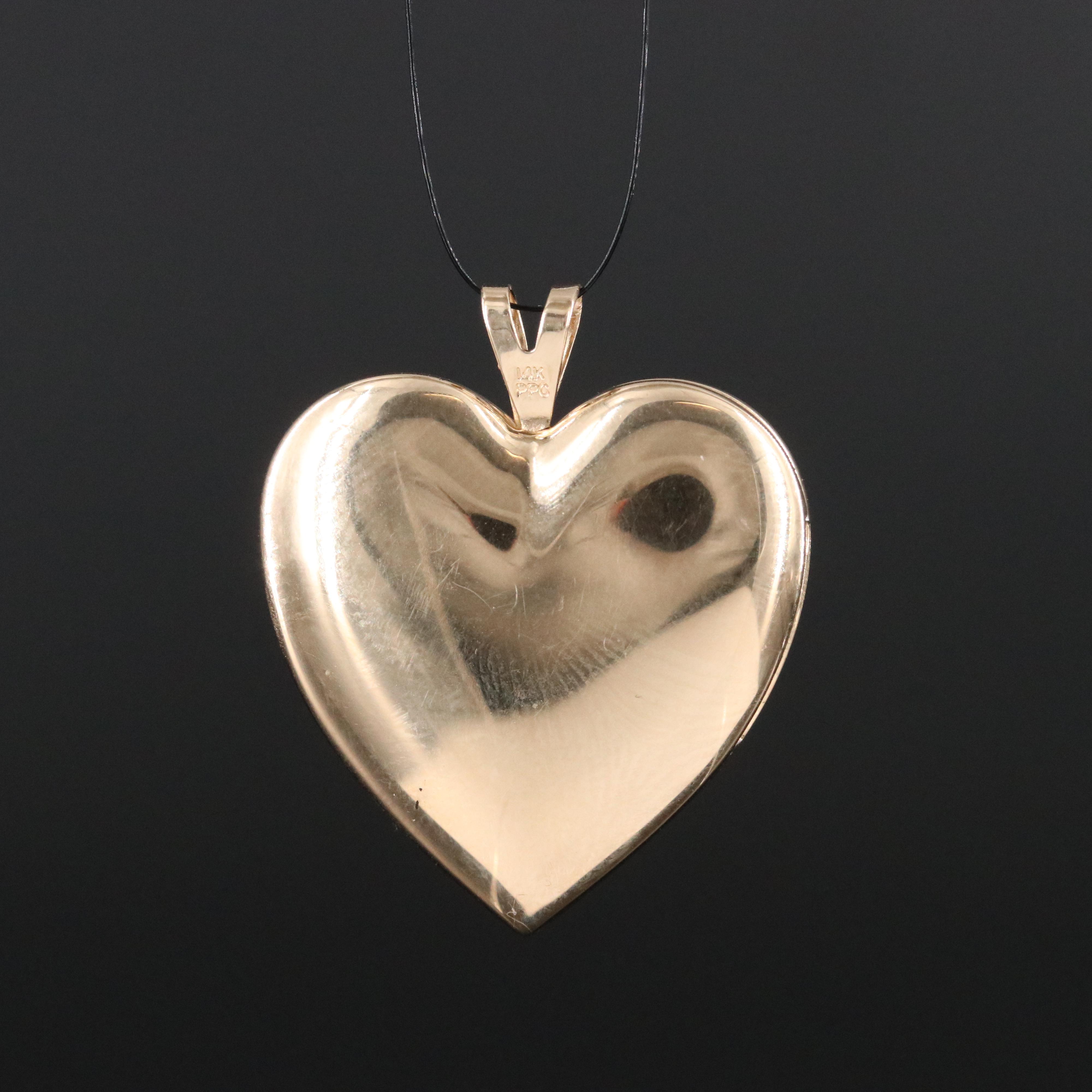 14K Floral Heart Locket