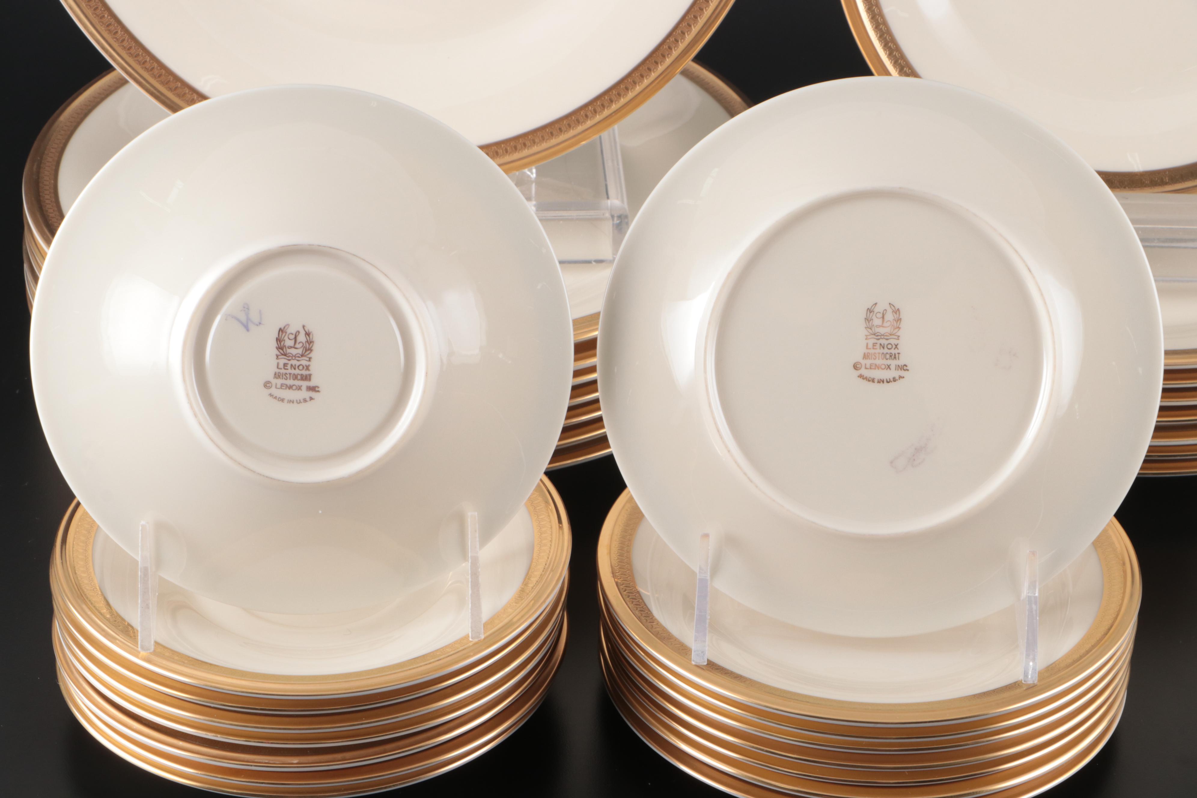 Lenox "Aristocrat" Bone China Dinnerware, Mid to Late 20th Century