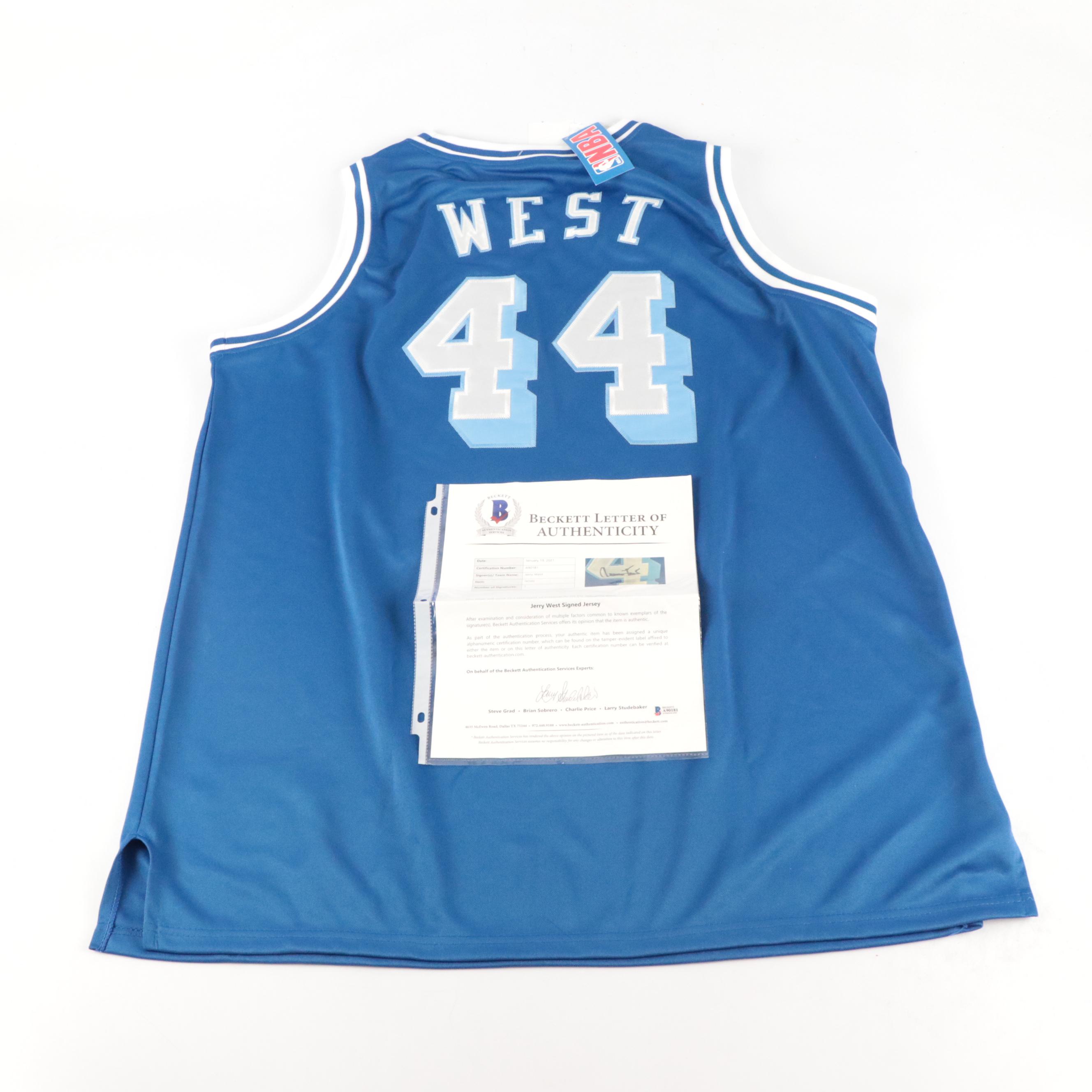 Jerry West Signed Los Angles Lakers Mitchell & Ness Basketball Jersey, Beckett