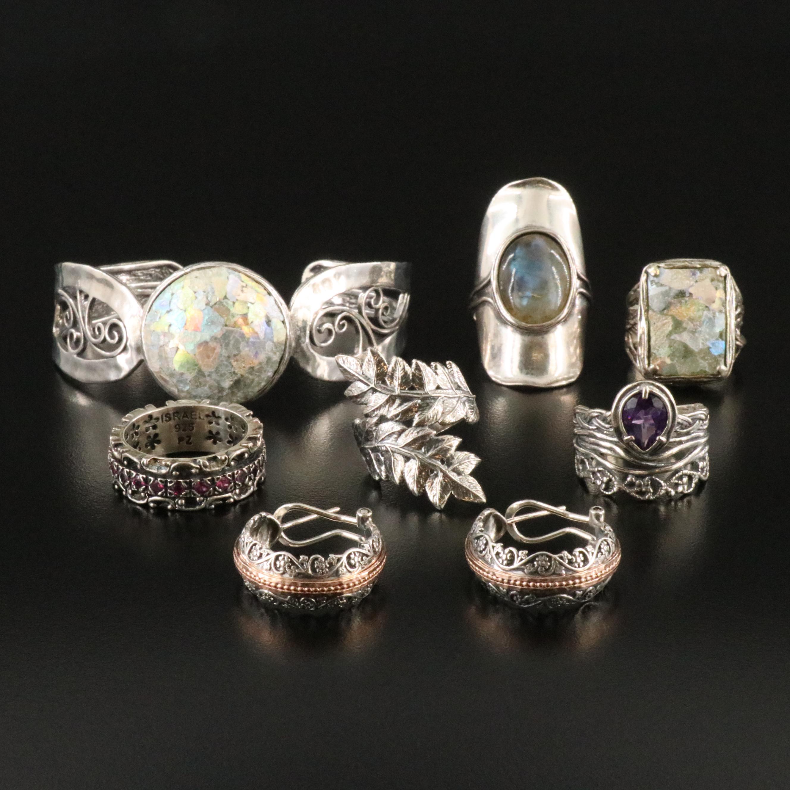 Labradorite and Amethyst Featured in Sterling Jewelry Collection