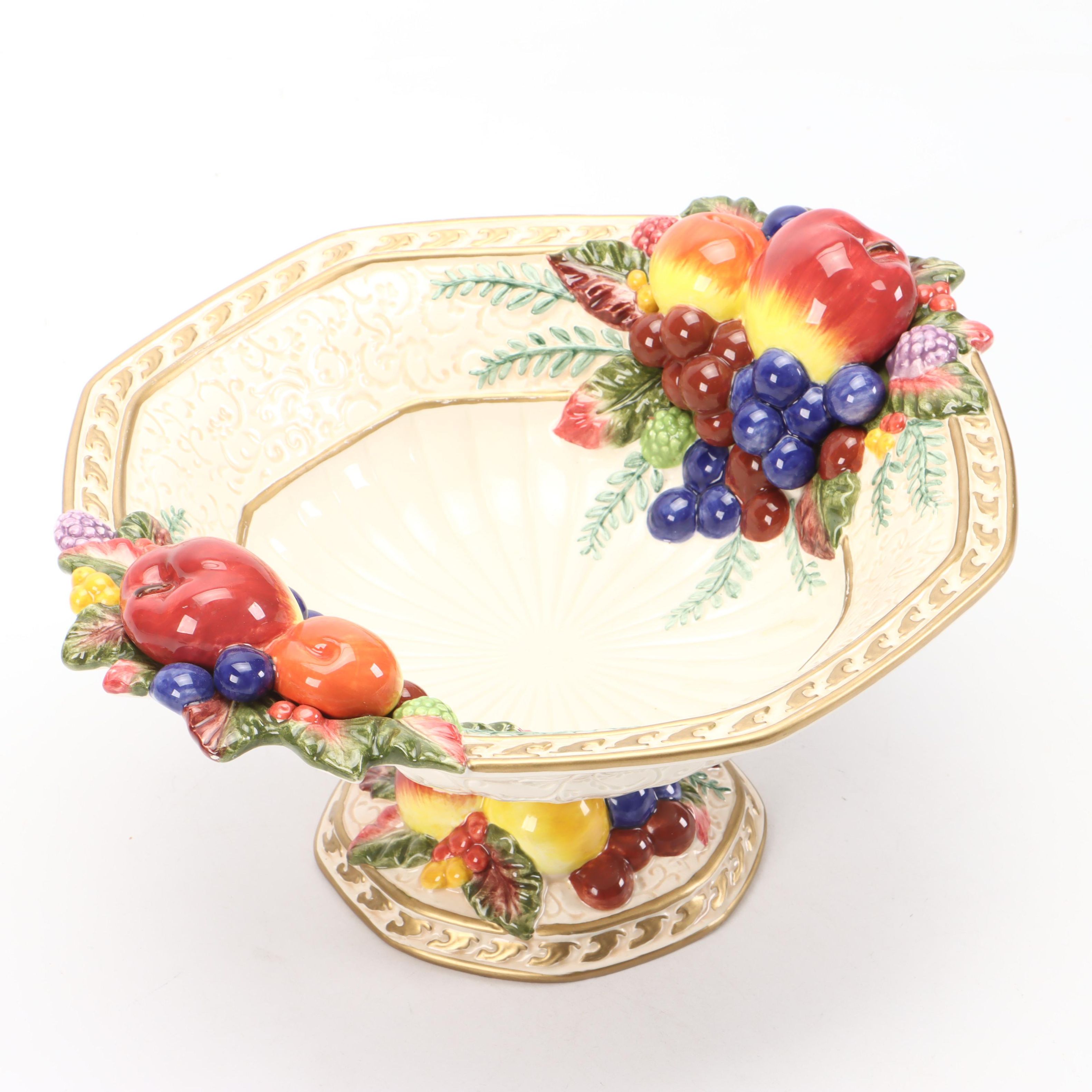 Fitz & Floyd "Venezia" Fruit Centerpiece Compote Bowl