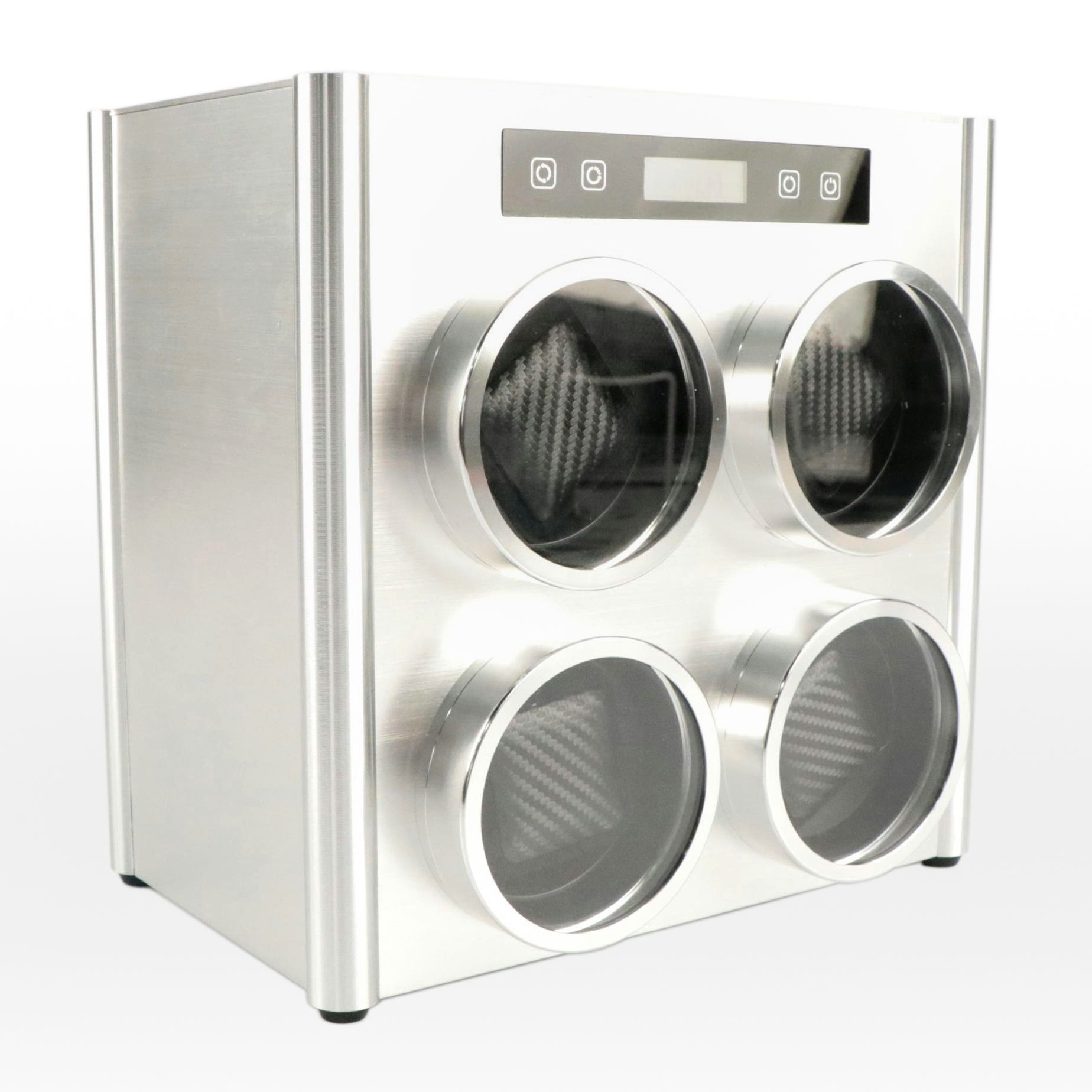 Rotations Quadruple Watch Winder in Brushed Metal Case