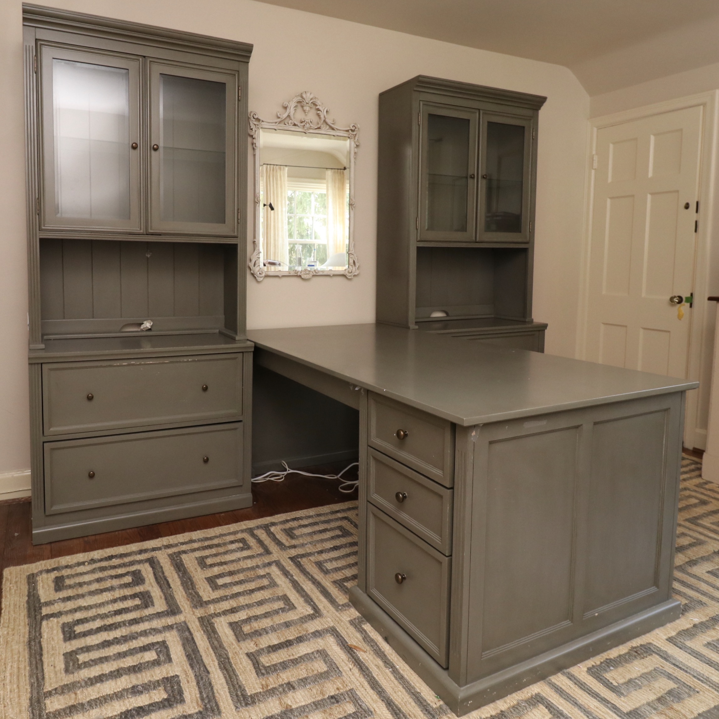 Ballard Designs Tuscan "Return Office" with Partner's Desk and Cabinets