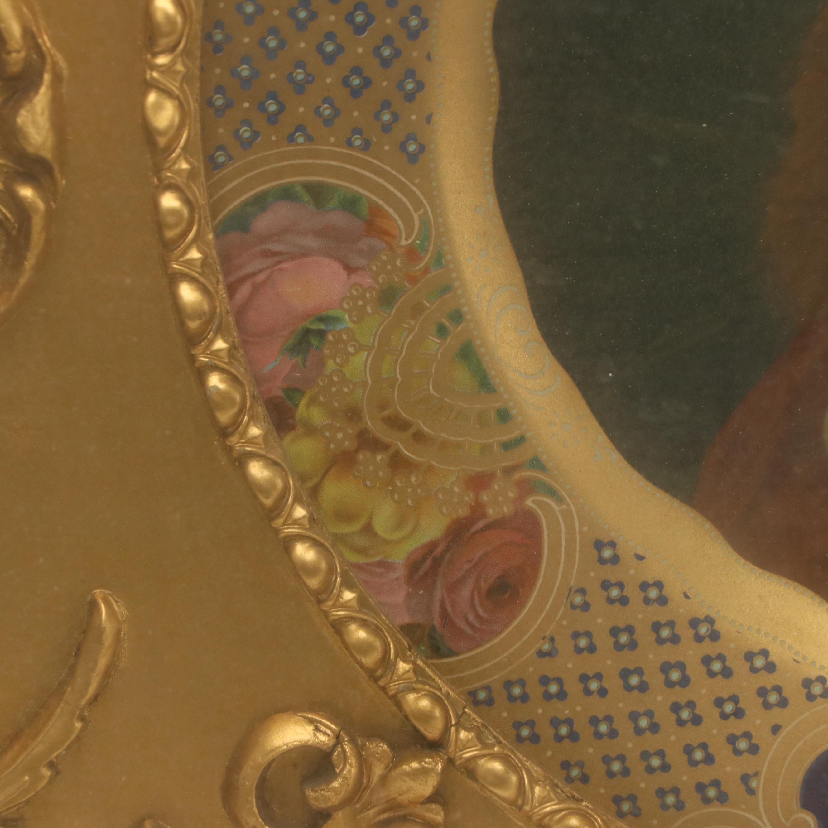 Vienna Art Seated Nude Chromolithograph Tin Plate, 1905