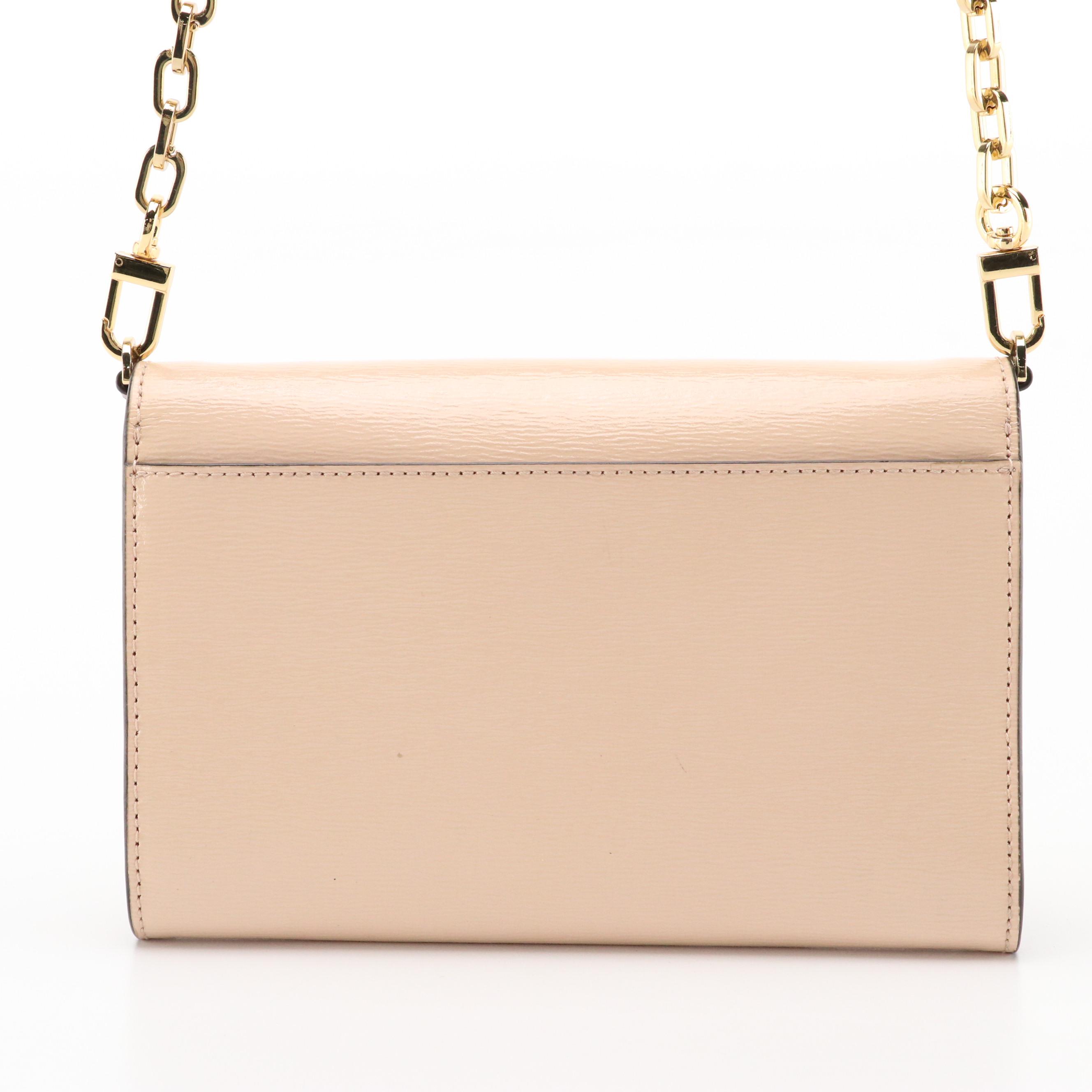 Tory Burch Spazzolato Textured Patent Leather Front-Flap Clutch Wallet/Crossbody