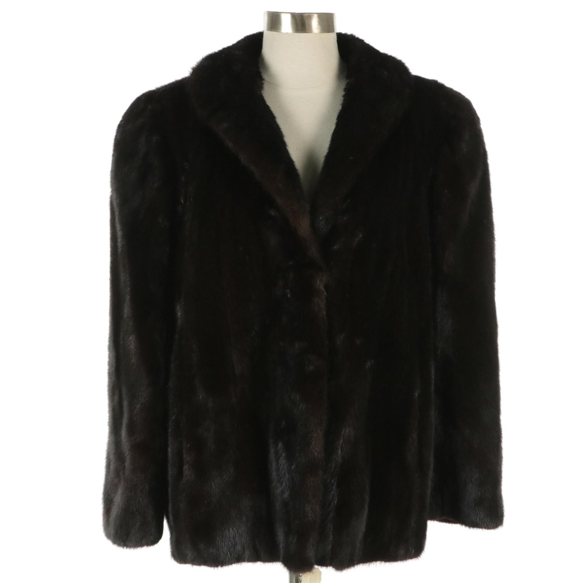 Revillon Dark Brown Mink Fur Coat for Saks Fifth Avenue