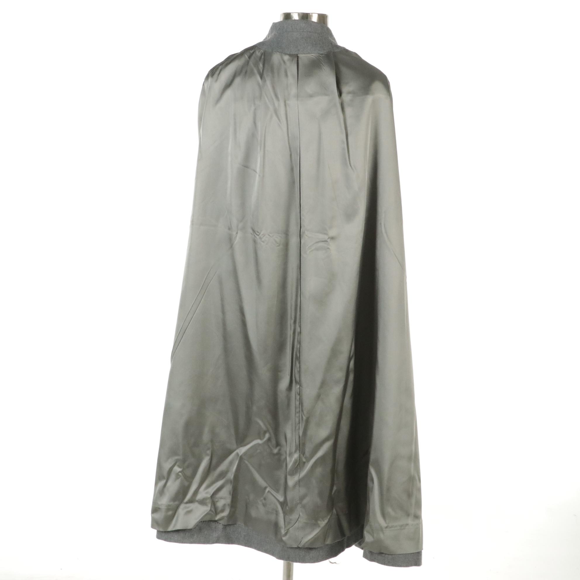 M.G. Kinsler Wool Cape Coat and Other Long Navy Blue Wool Coat