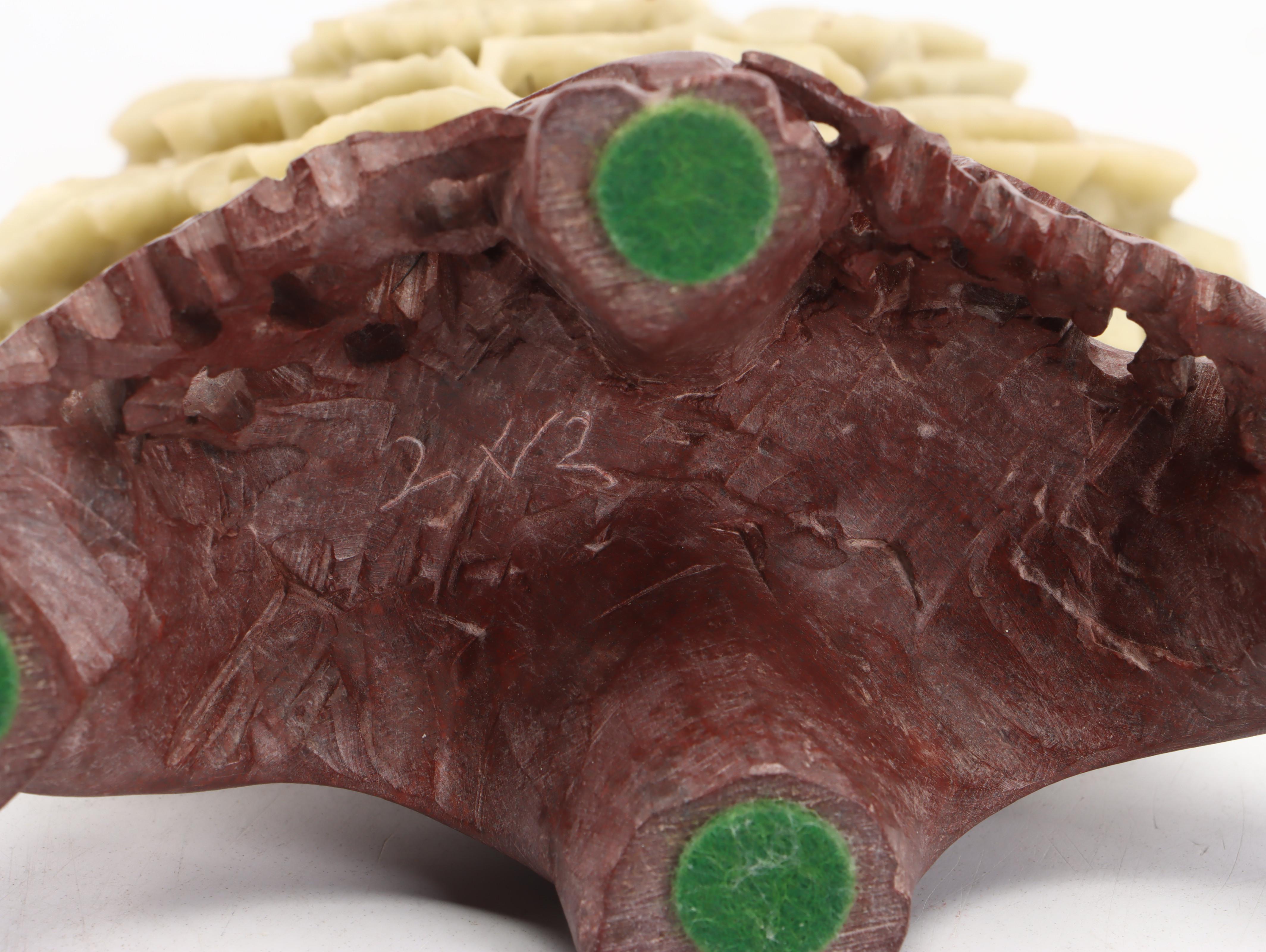 Chinese Soapstone Carving of Flowers