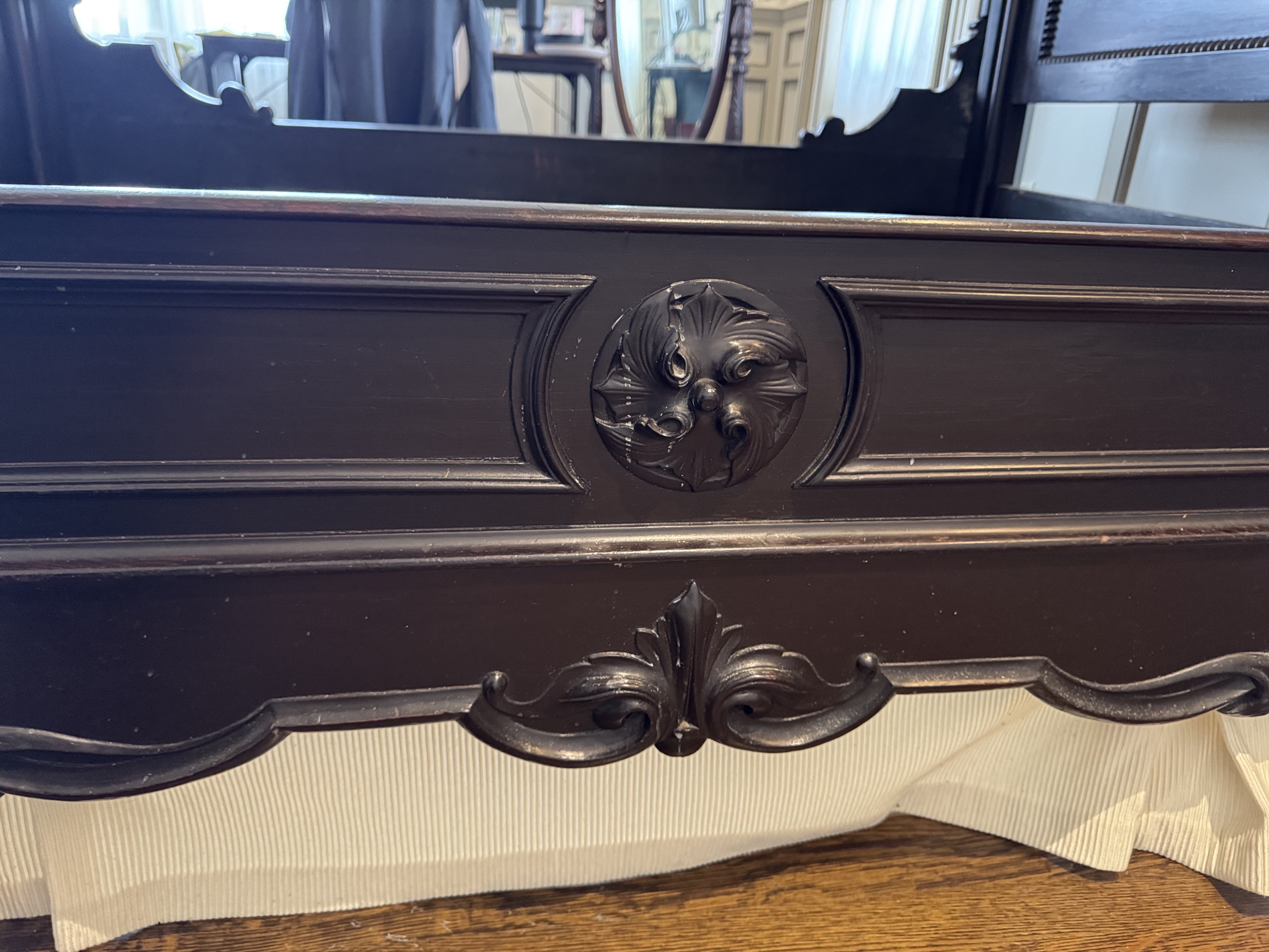 Prudent Mallard Victorian Rosewood Three-Quarter Tester Bed, Mid-19th Century