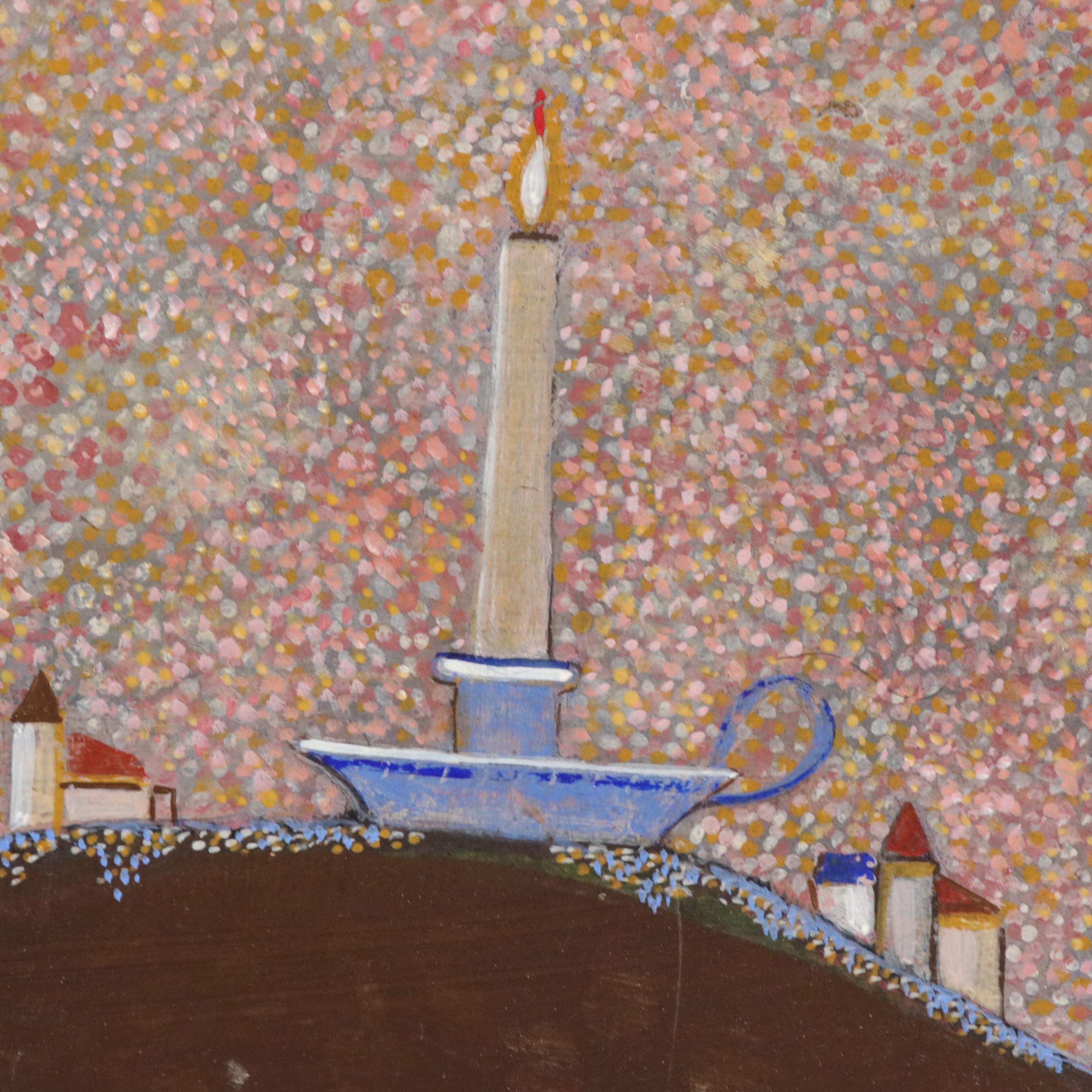 Louttre B. Stylized Oil Painting "Nuit Caline," 1978