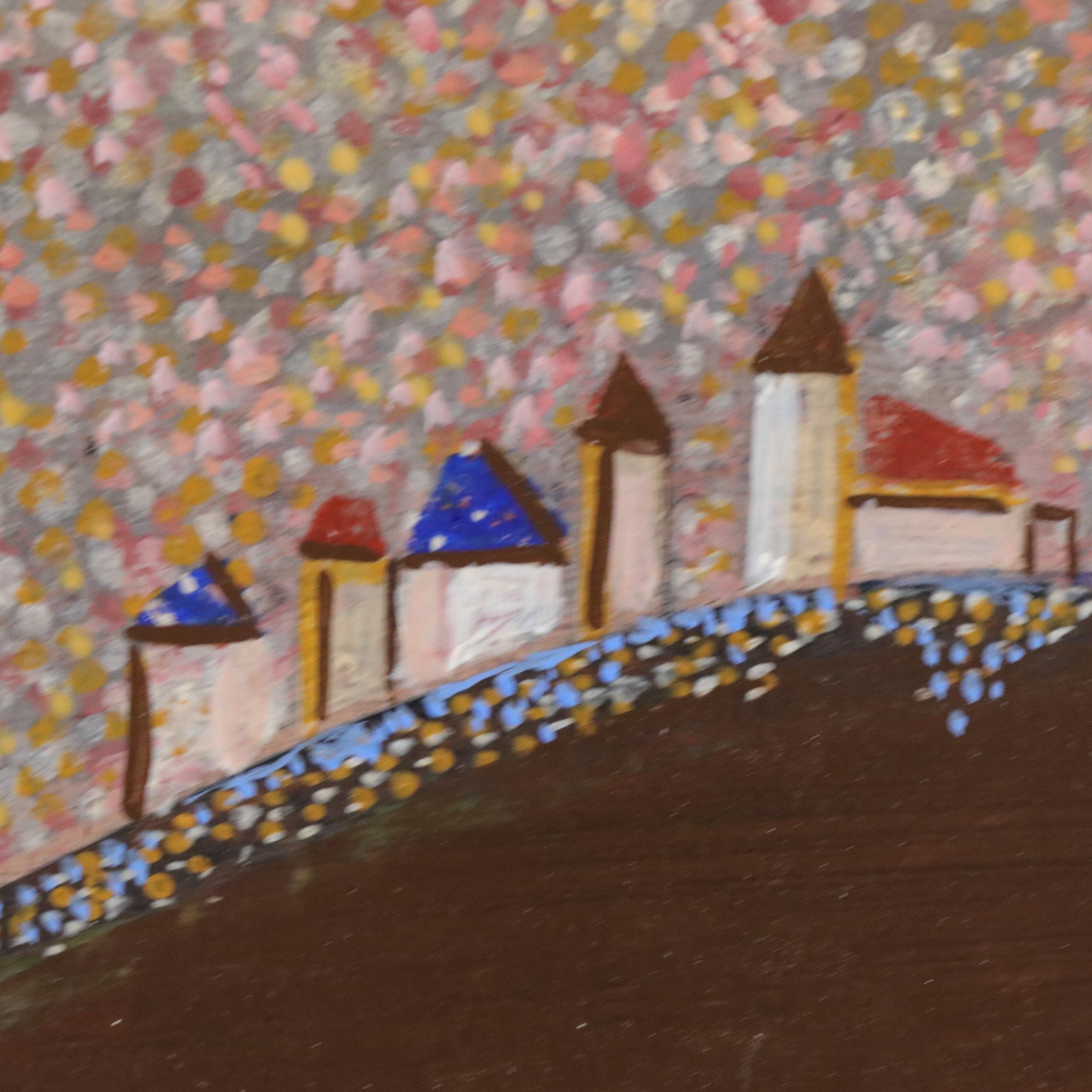 Louttre B. Stylized Oil Painting "Nuit Caline," 1978