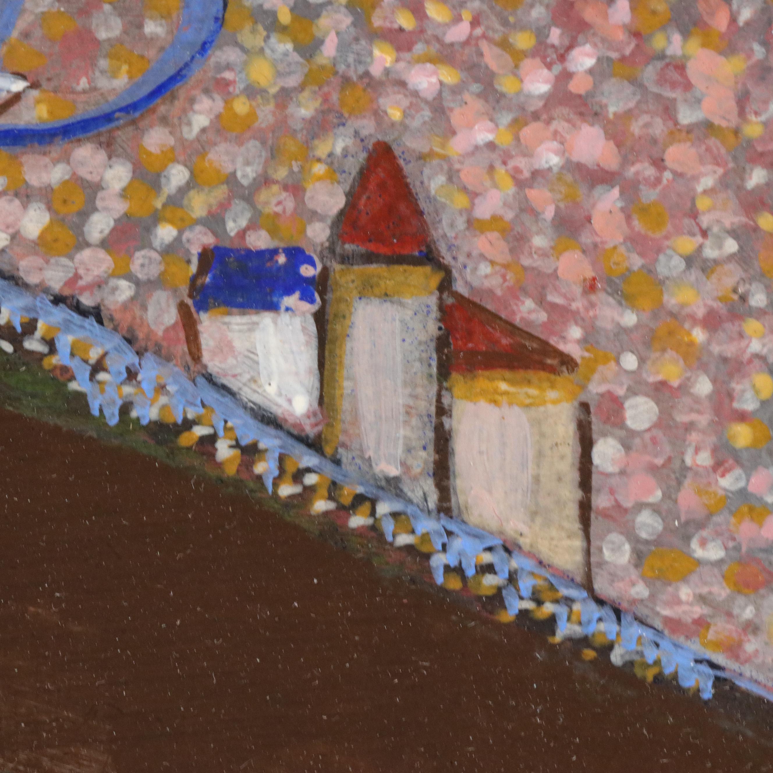 Louttre B. Stylized Oil Painting "Nuit Caline," 1978