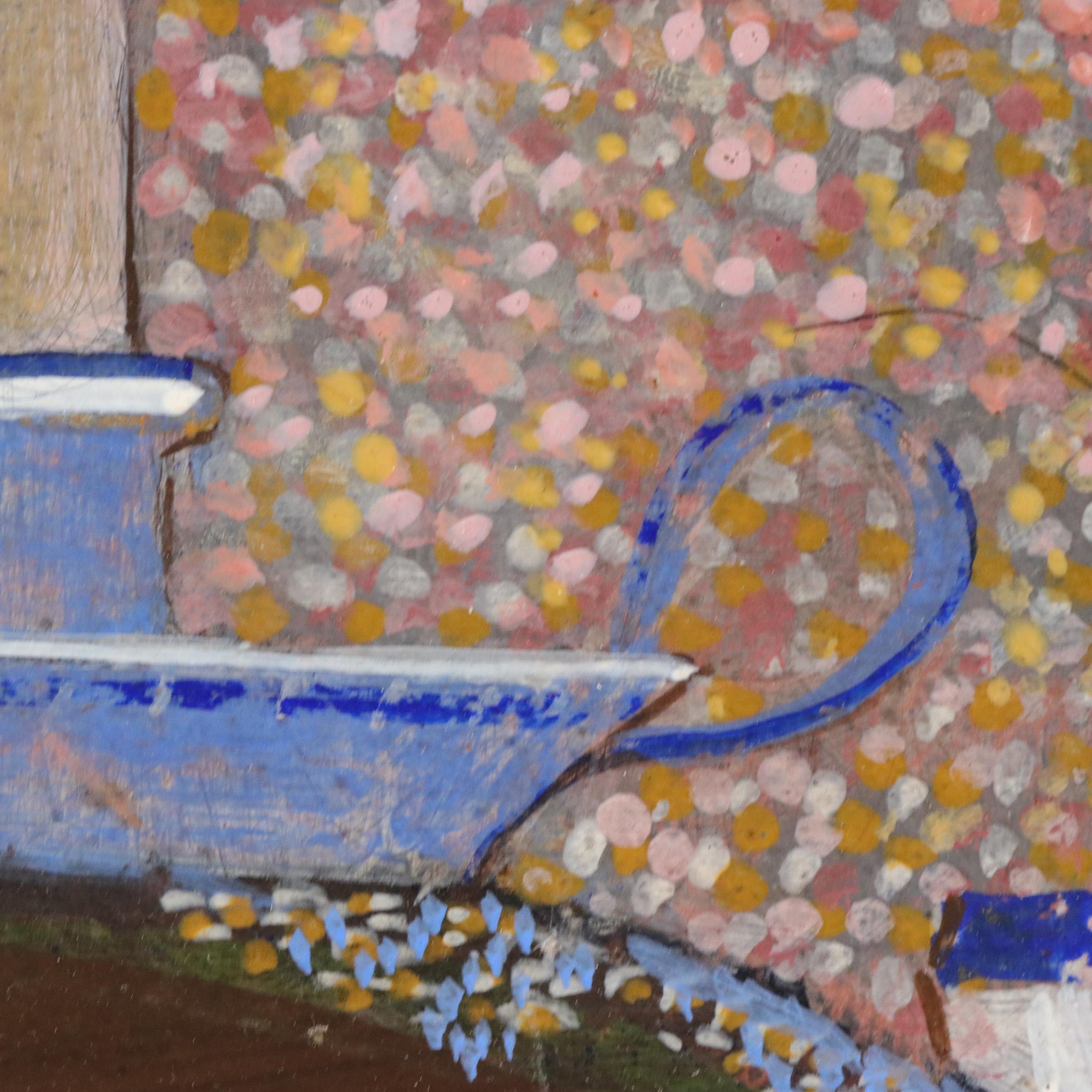 Louttre B. Stylized Oil Painting "Nuit Caline," 1978