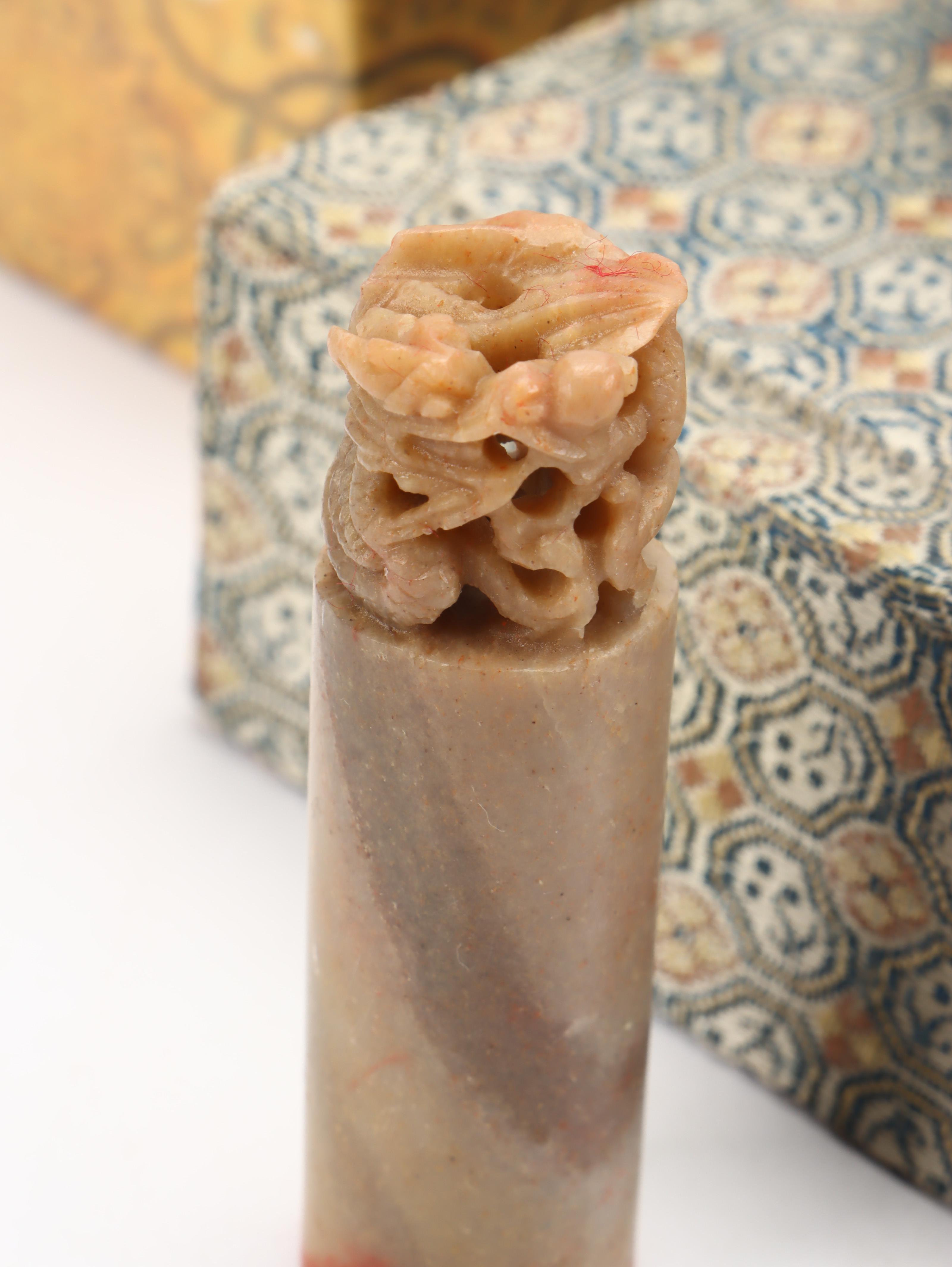 Chinese Carved Serpentine Buddha, Soapstone Stamps, Paste Box and More