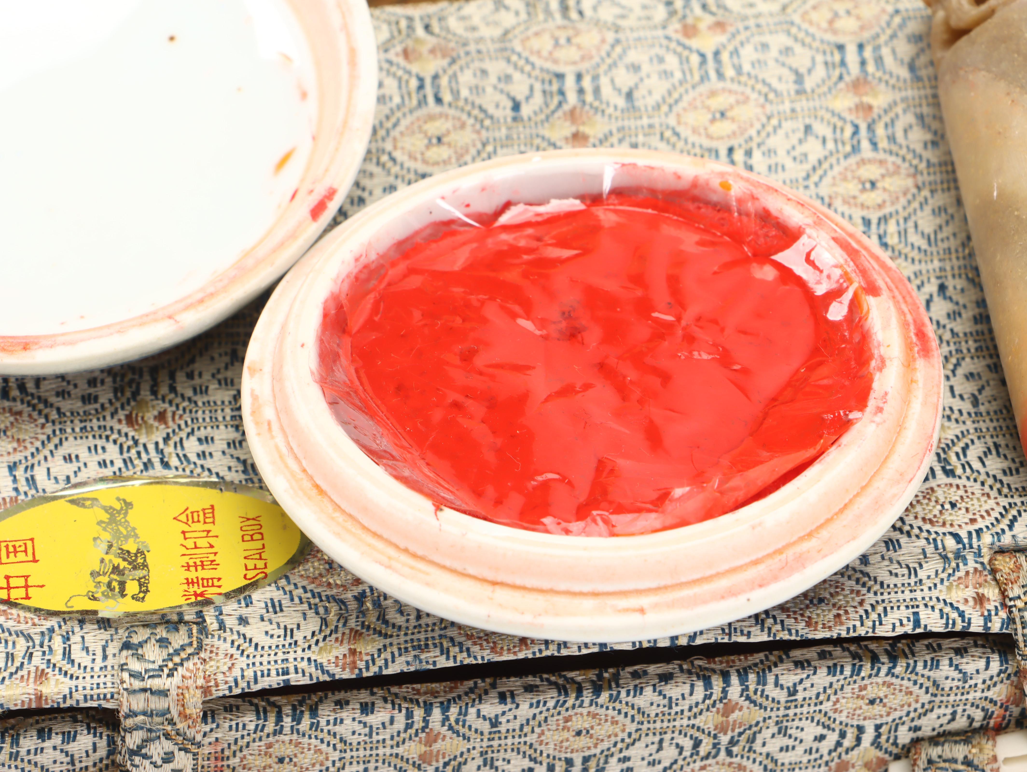 Chinese Carved Serpentine Buddha, Soapstone Stamps, Paste Box and More