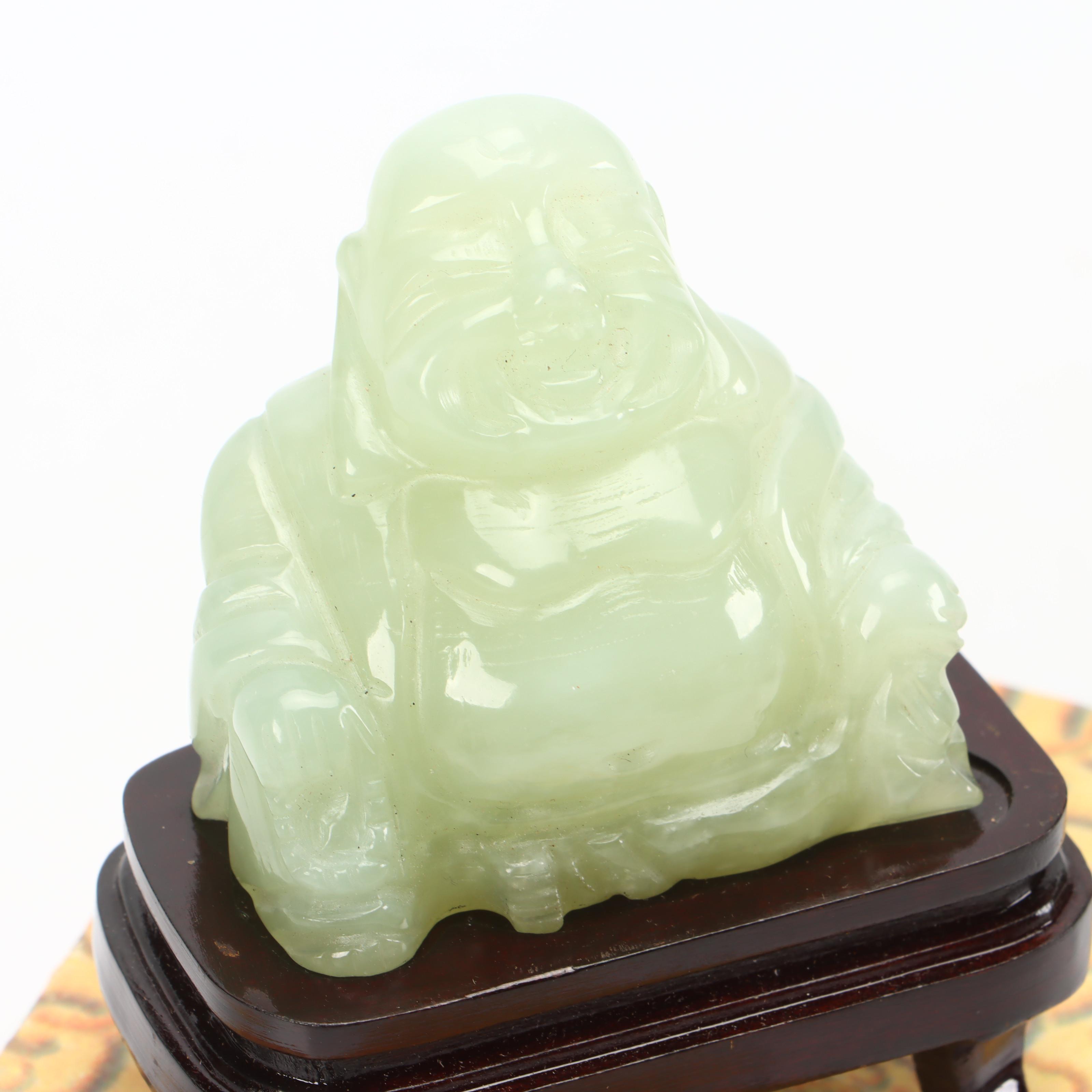 Chinese Carved Serpentine Buddha, Soapstone Stamps, Paste Box and More