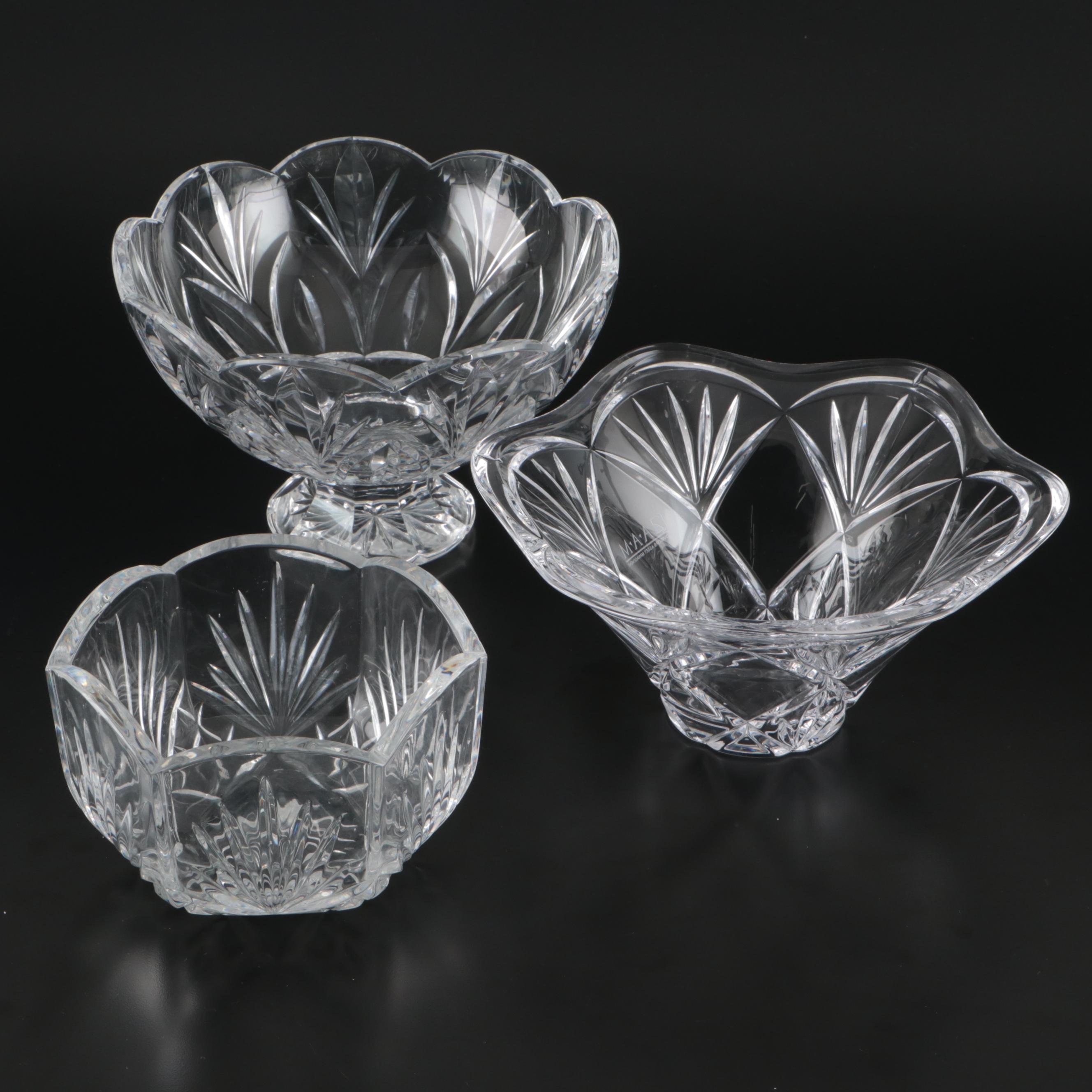 Marquis Waterford "Canterbury" and "Honor" with Rogaska "Richmond" Crystal Bowls