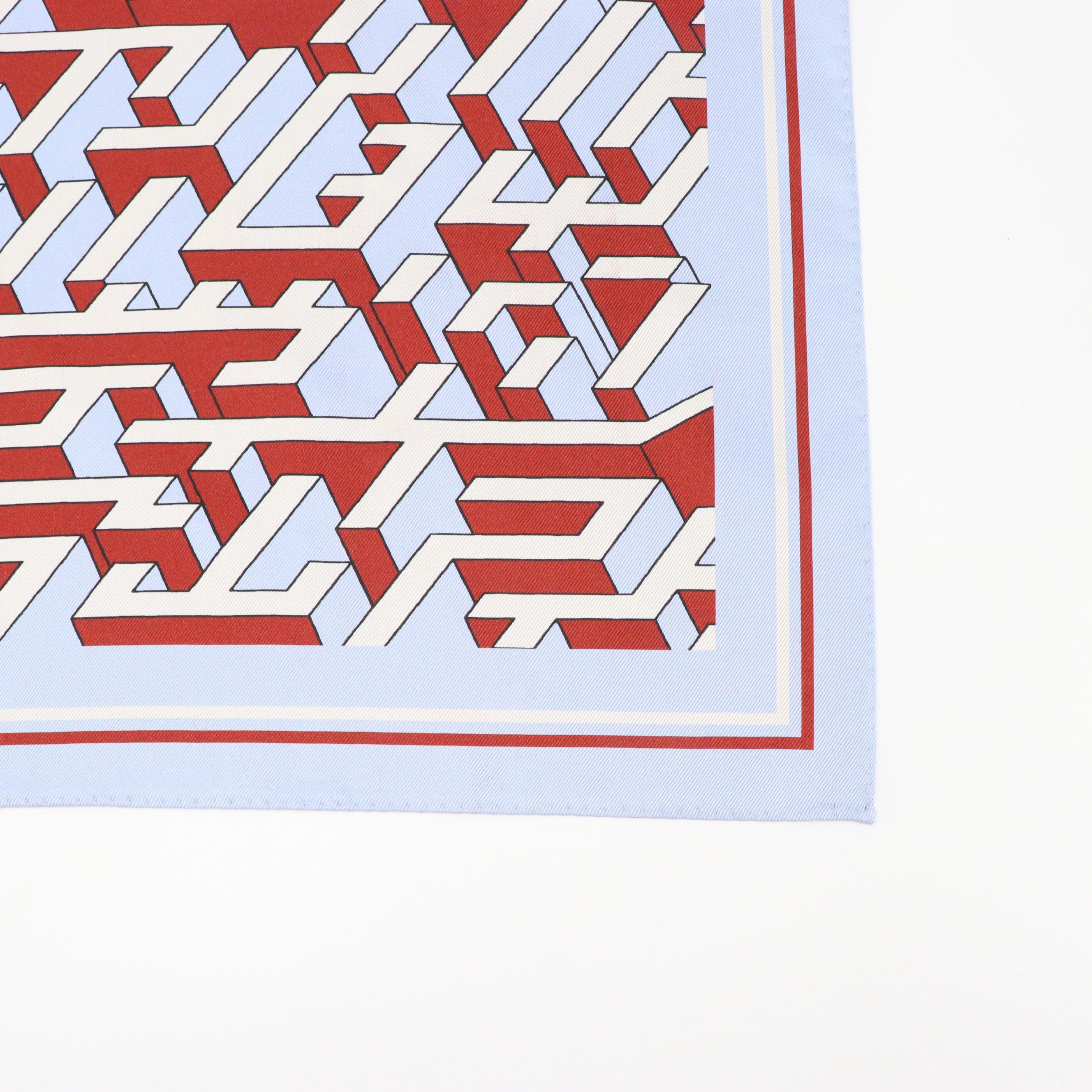 Tory Burch Tory Maze Silk Twill Double-Sided Neckerchief Scarf with Tag