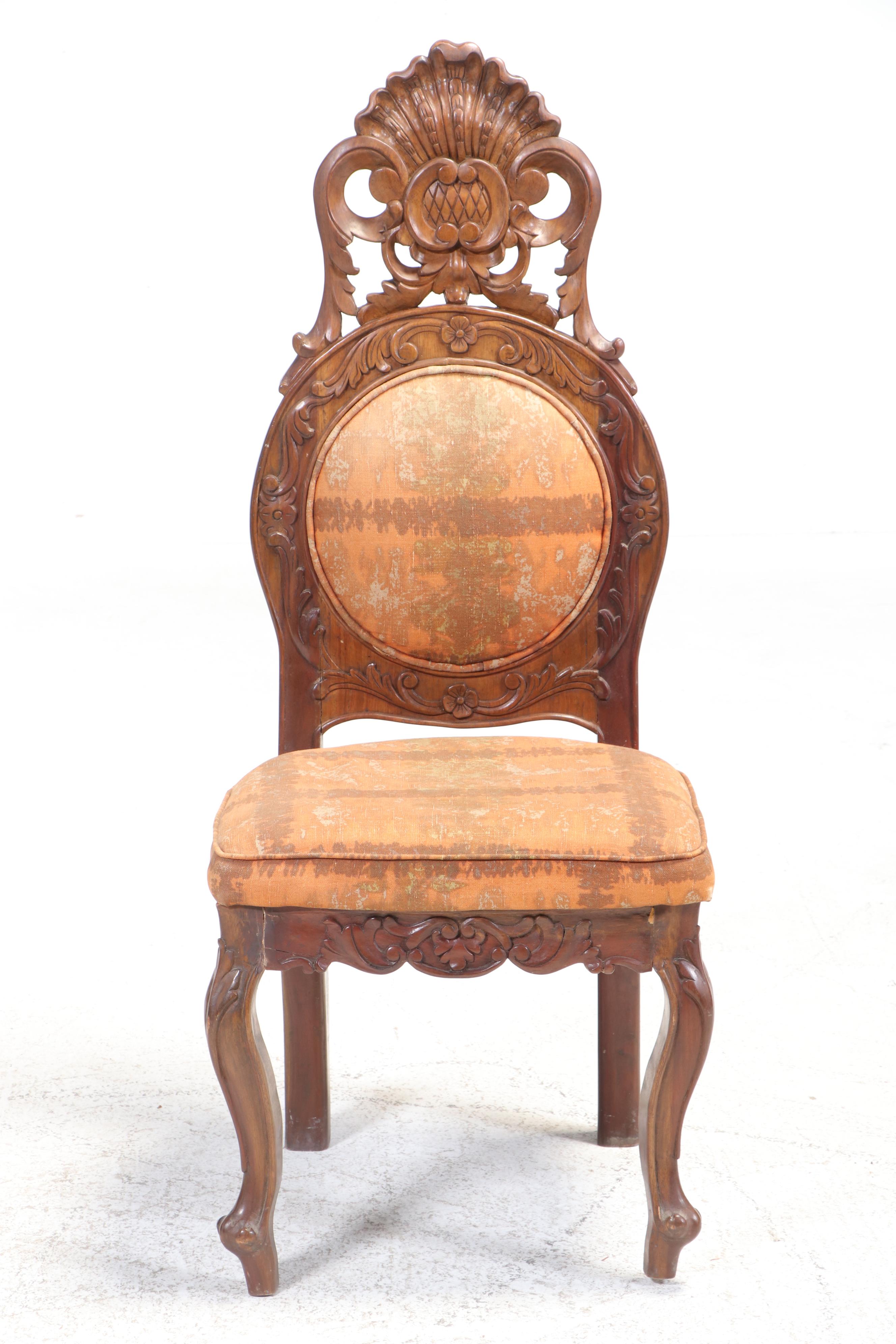 Seven-Piece Philippine Carved Hardwood Dining Set
