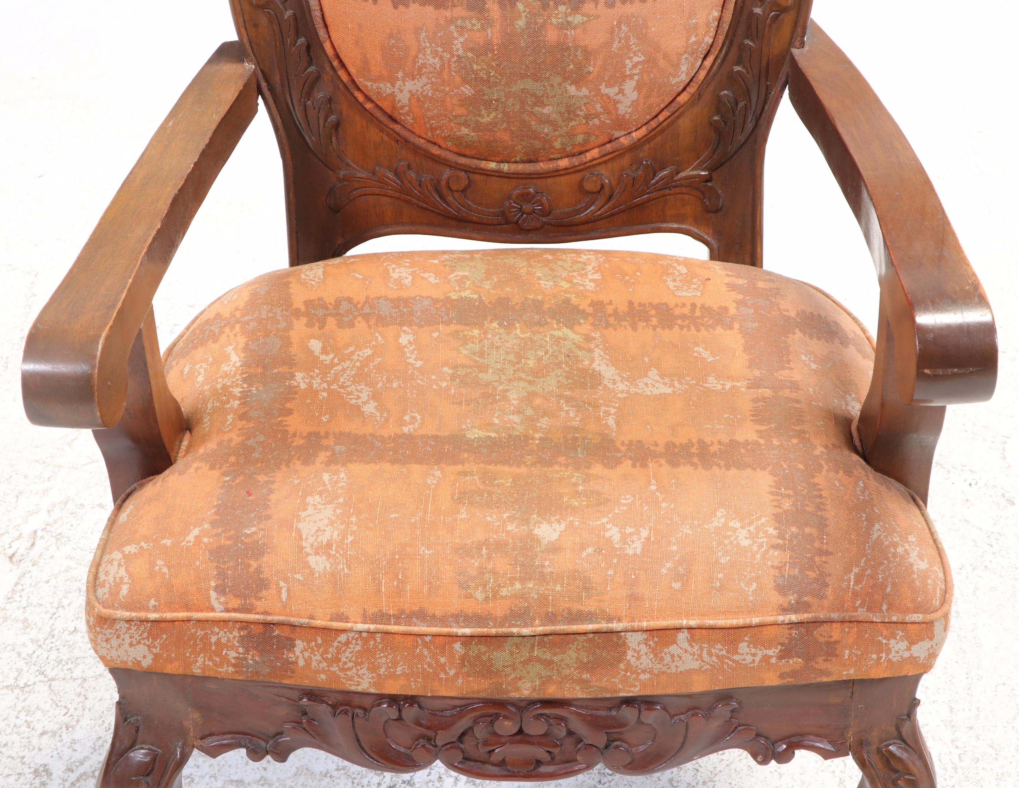 Seven-Piece Philippine Carved Hardwood Dining Set