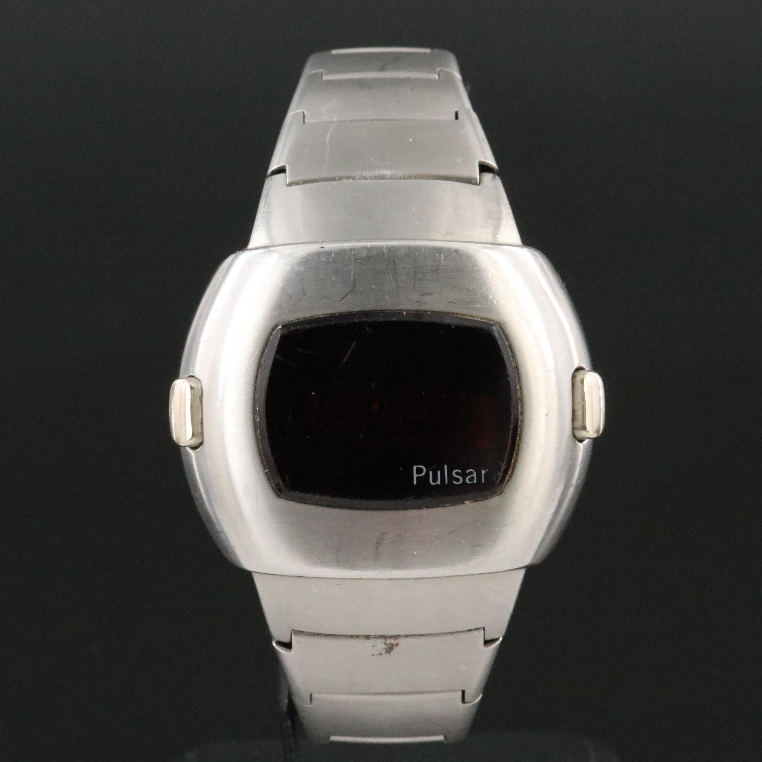 Pulsar P3 LED Time Computer 3013 Steel Watch
