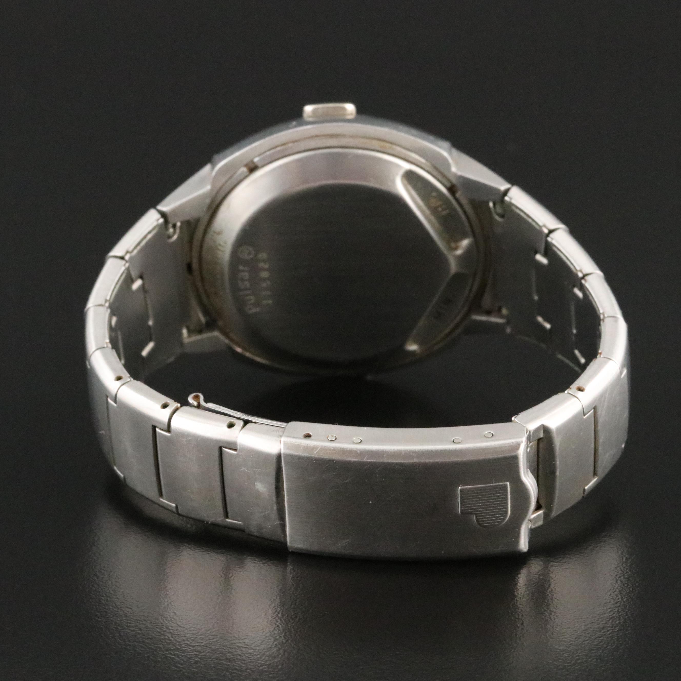 Pulsar P3 LED Time Computer 3013 Steel Watch