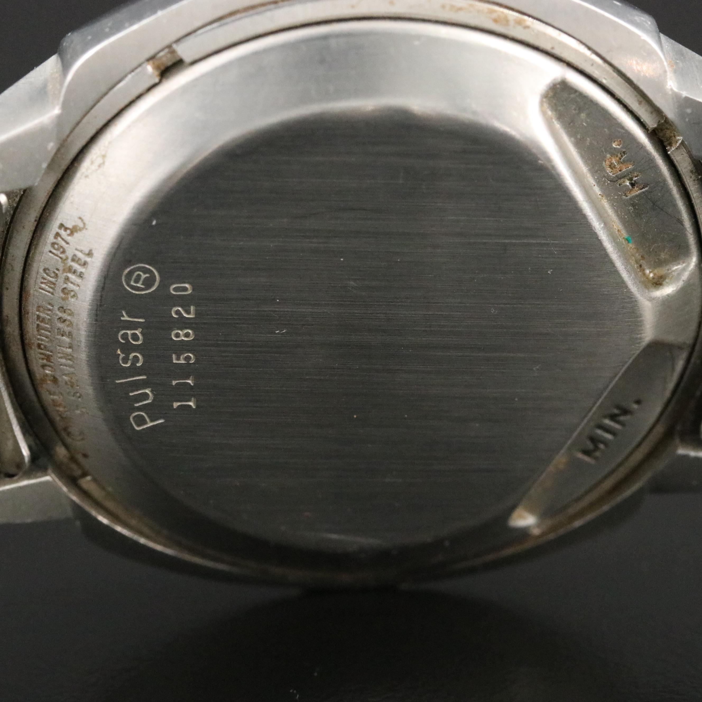 Pulsar P3 LED Time Computer 3013 Steel Watch