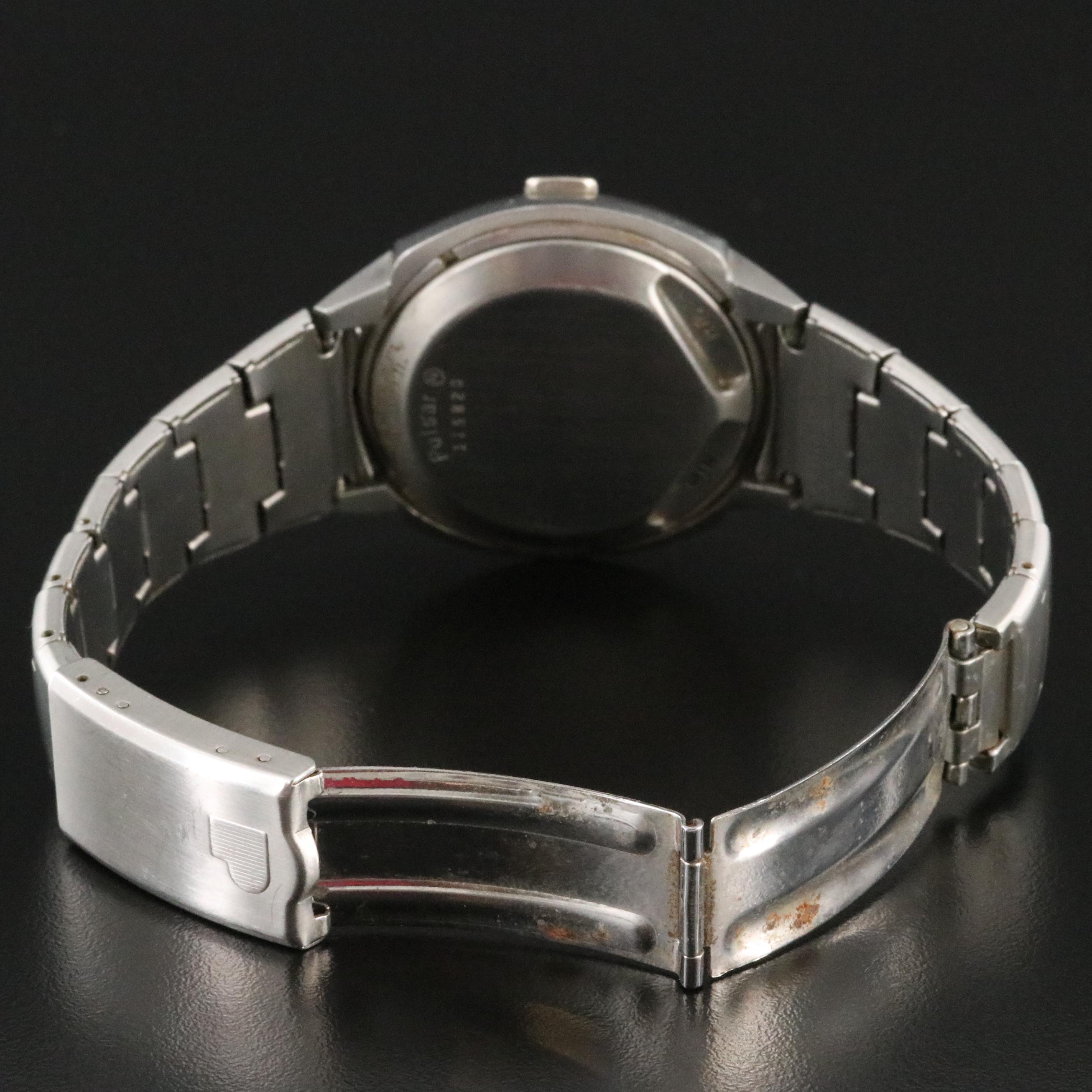 Pulsar P3 LED Time Computer 3013 Steel Watch