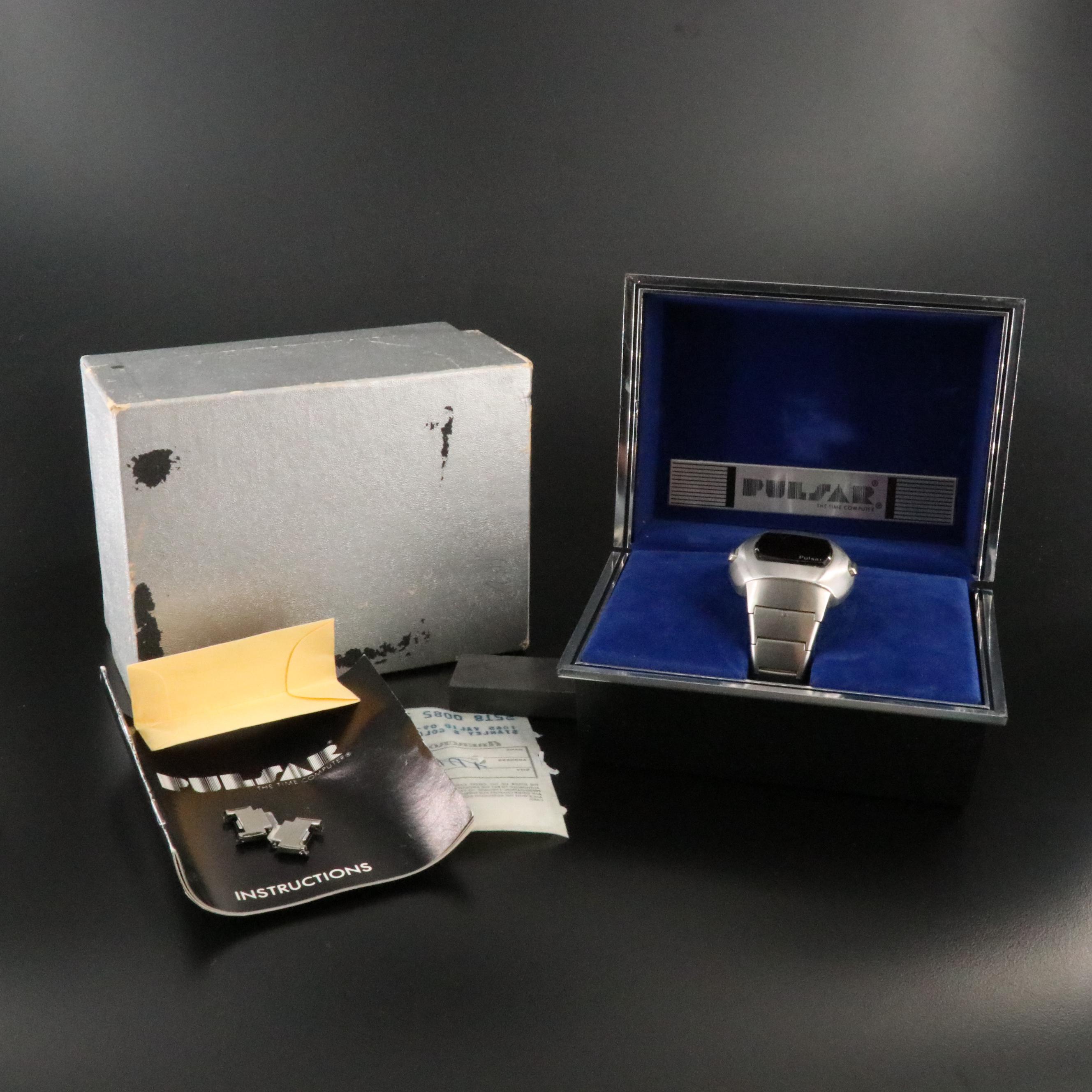 Pulsar P3 LED Time Computer 3013 Steel Watch