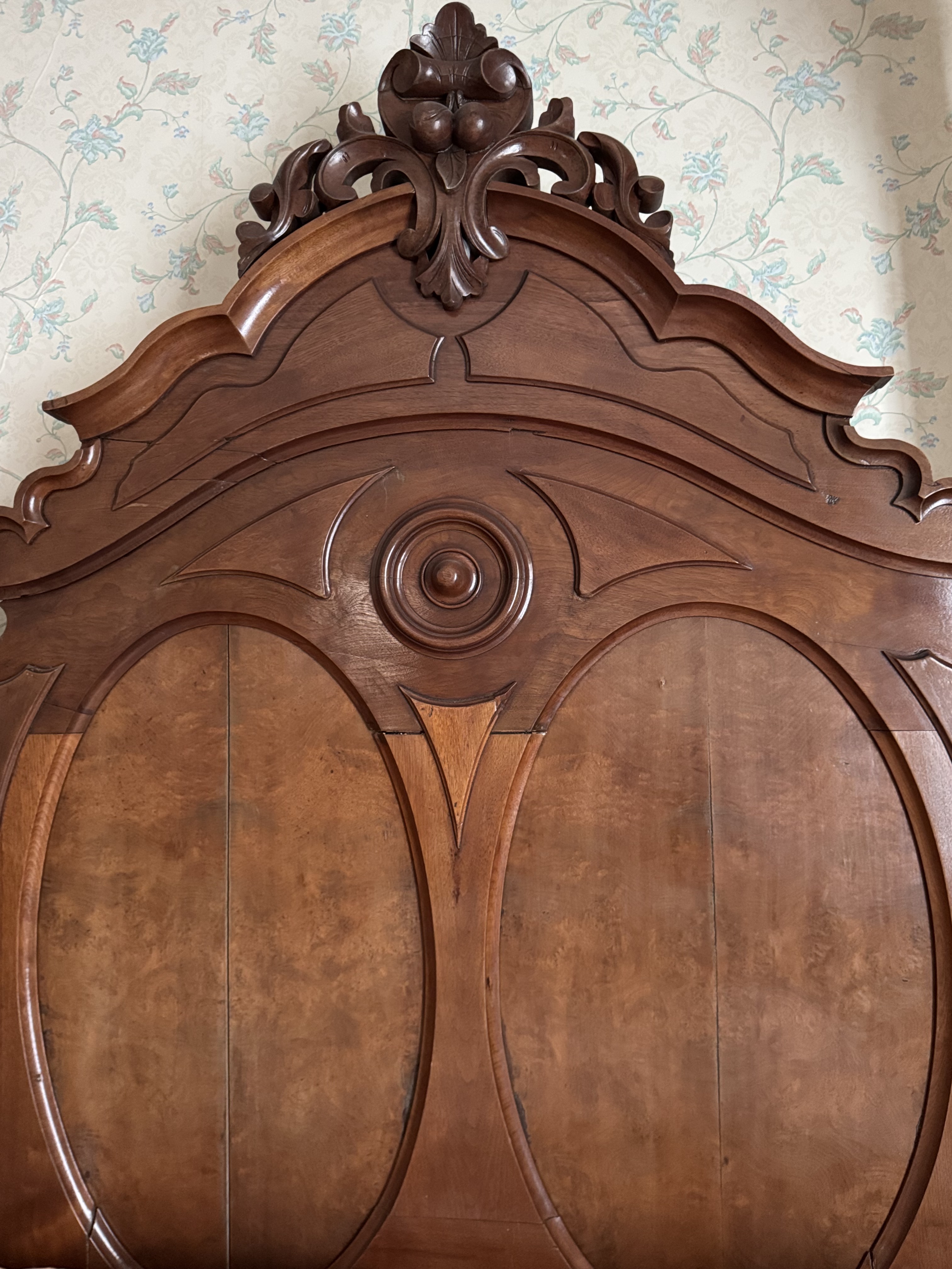 Victorian Renaissance Revival Mahogany Half-Tester Bed Frame, 19th Century