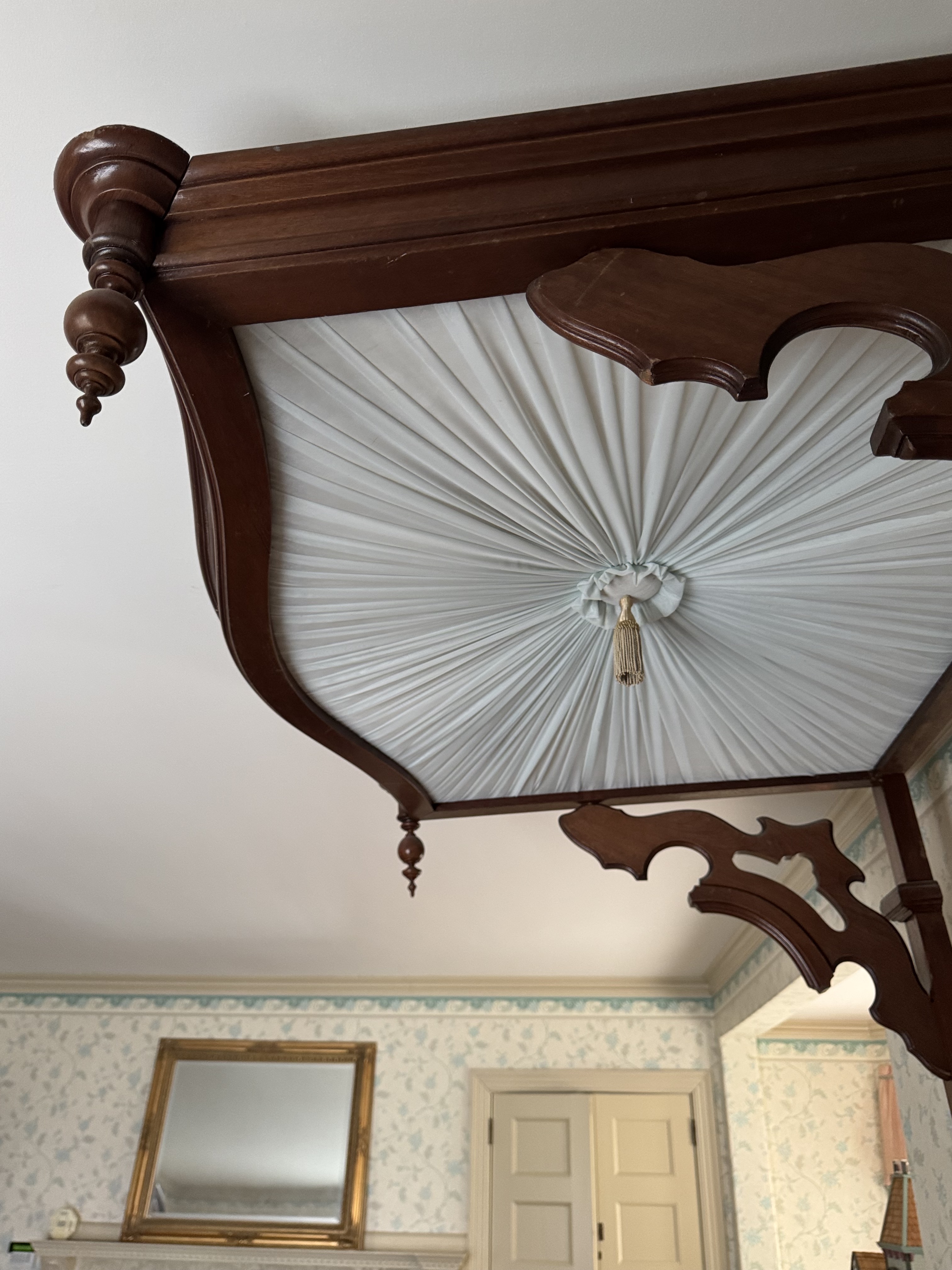 Victorian Renaissance Revival Mahogany Half-Tester Bed Frame, 19th Century